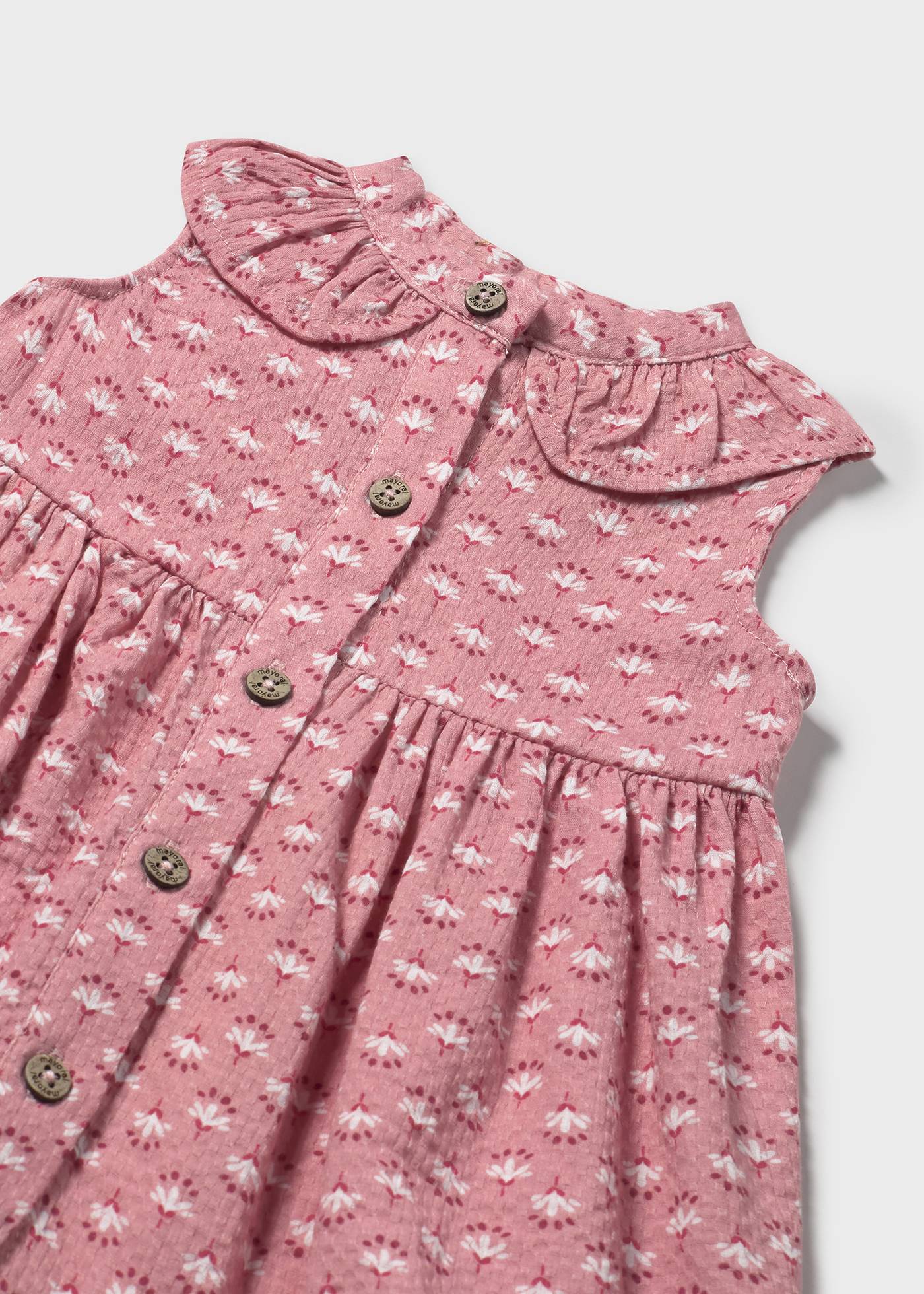 Vestido estampado com botões bebé