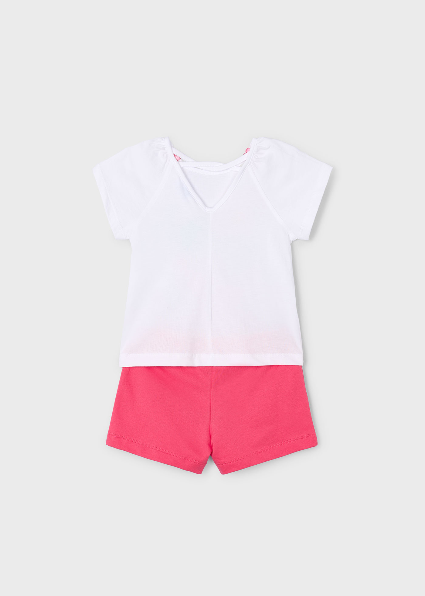 Conjunto pantalón corto y camiseta estampado niña