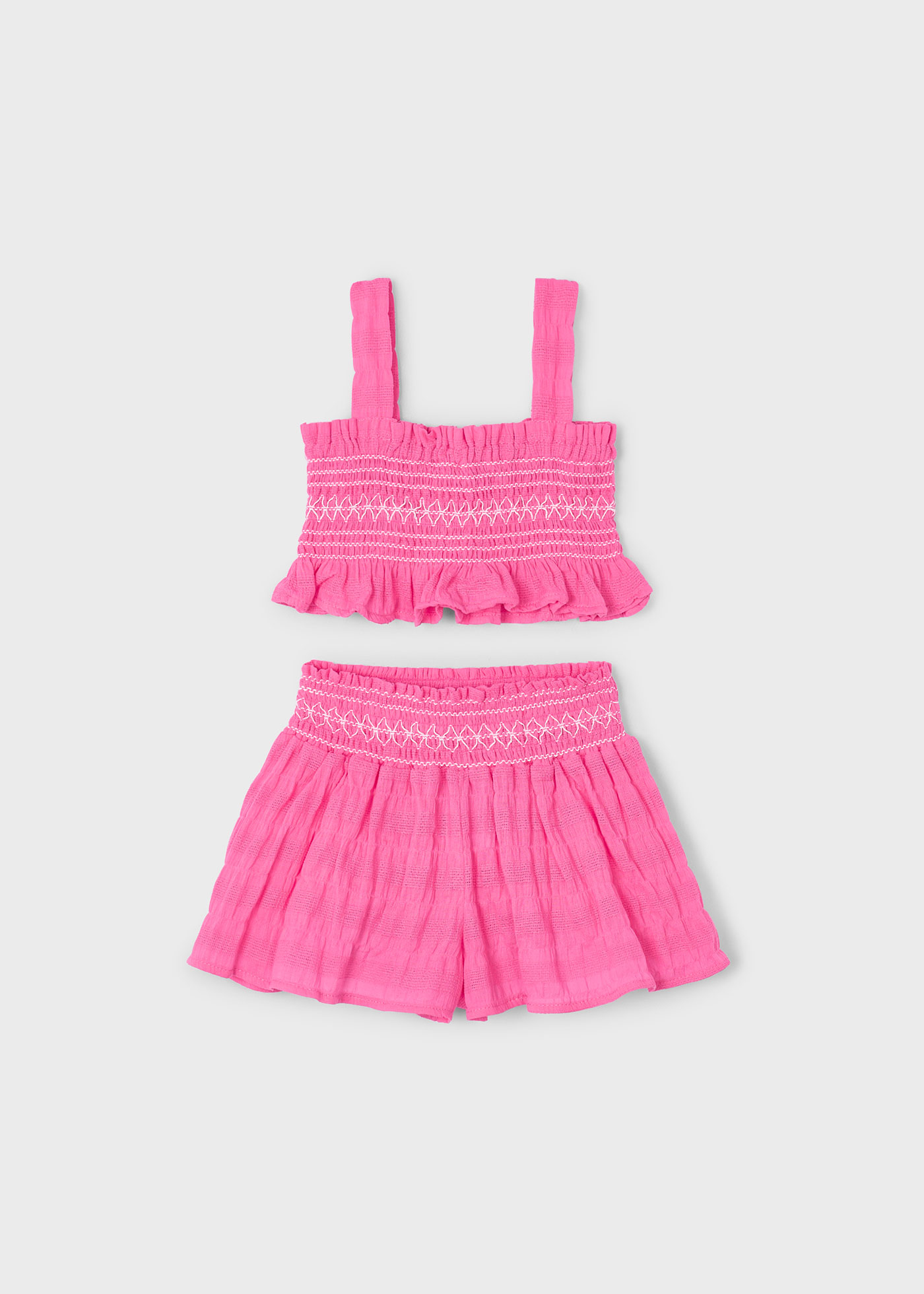 Conjunto calção e top ninho de abelha menina
