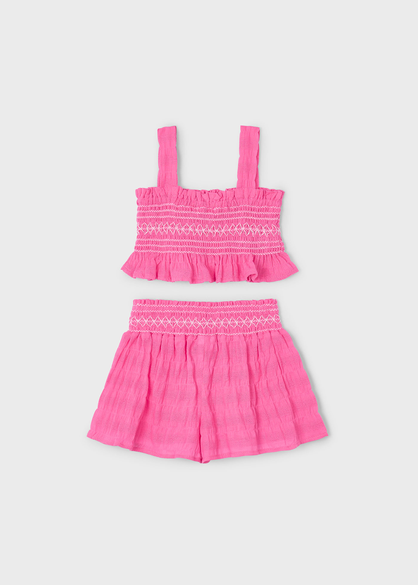 Conjunto calção e top ninho de abelha menina