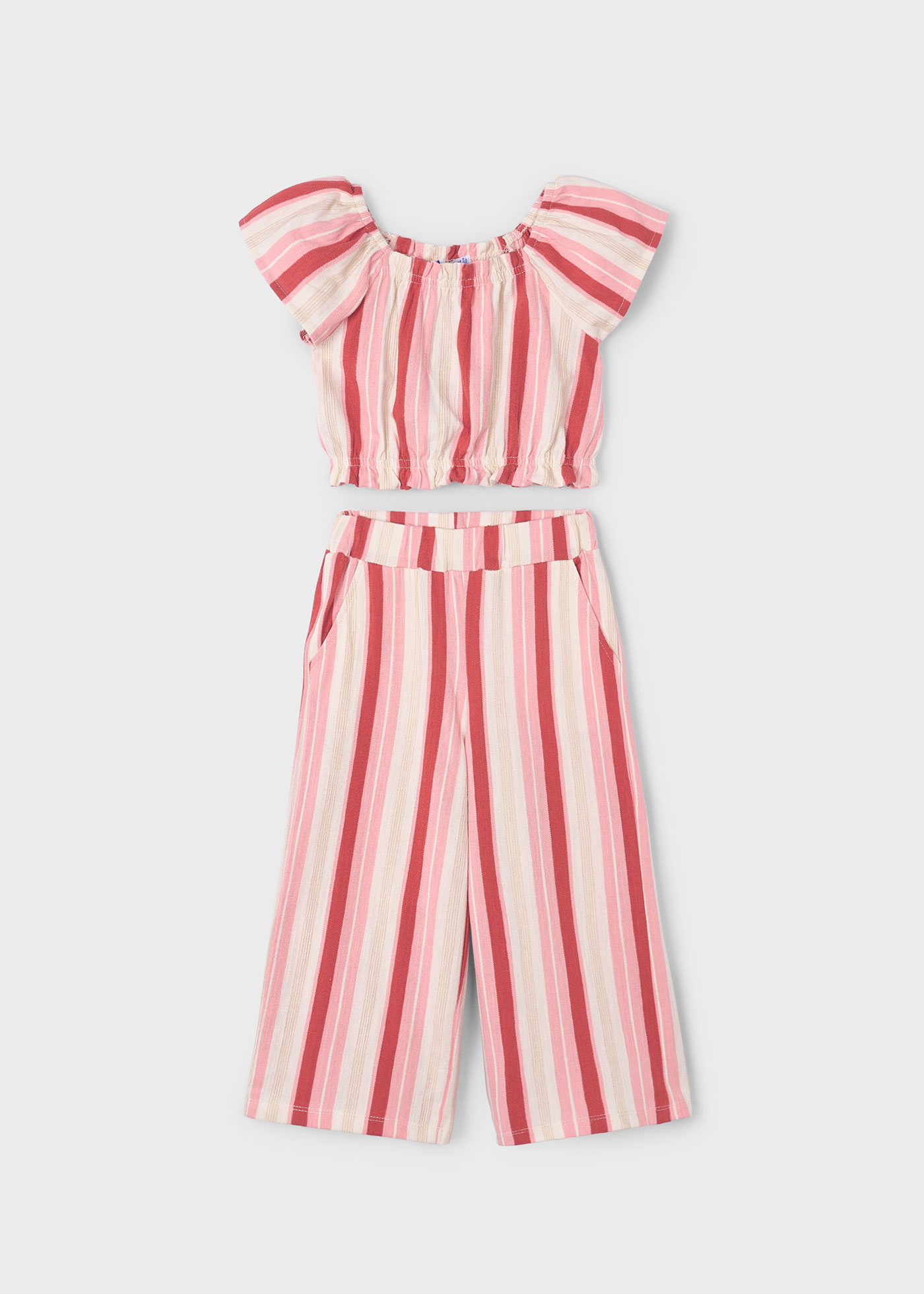 Completo pantalone e maglietta righe bambina