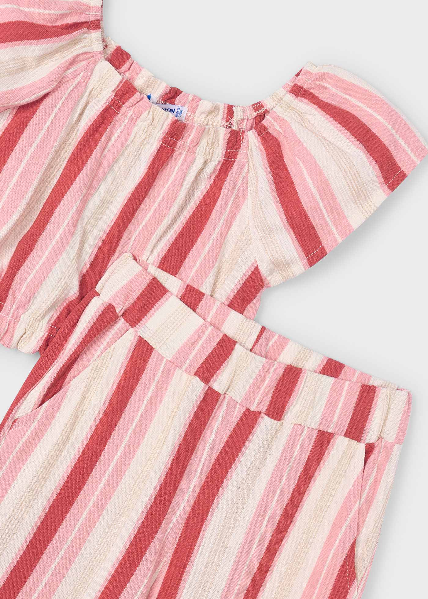 Completo pantalone e maglietta righe bambina