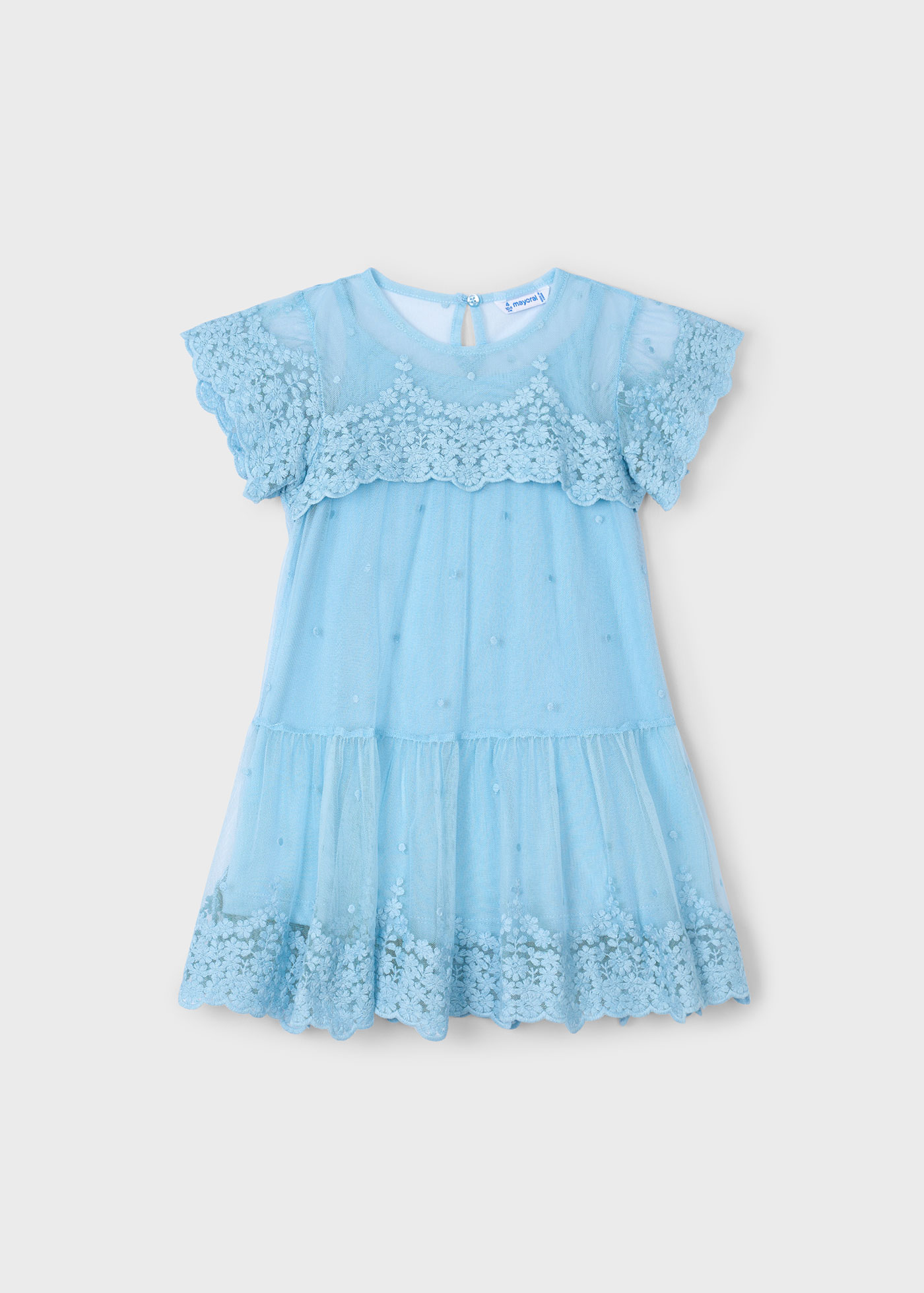 Robe brodée en tulle fille