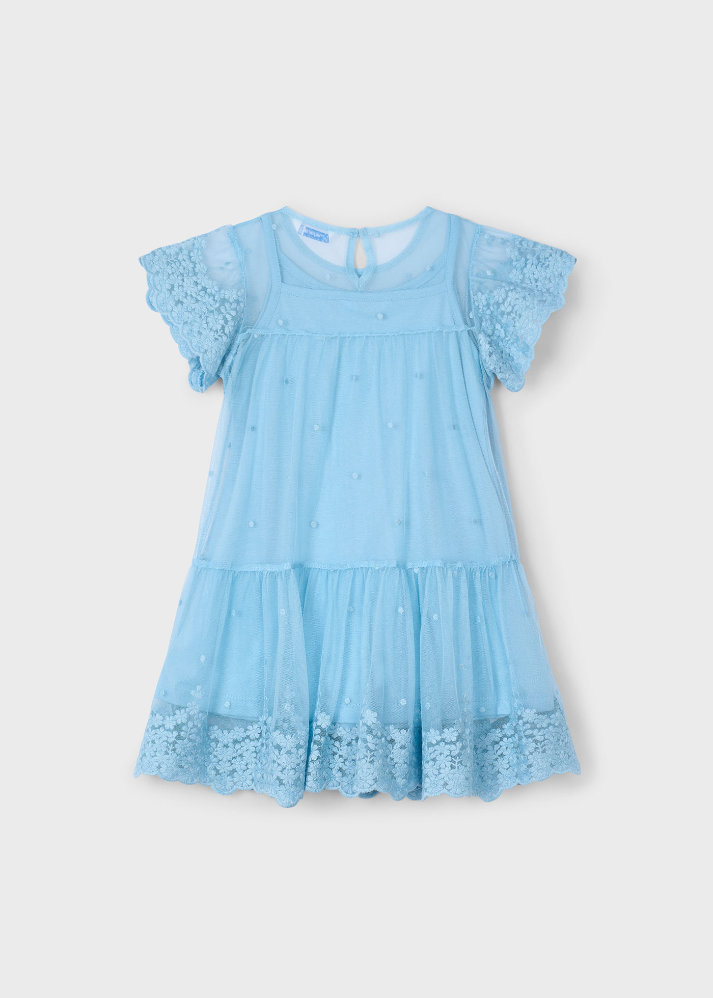 Robe brodée en tulle fille