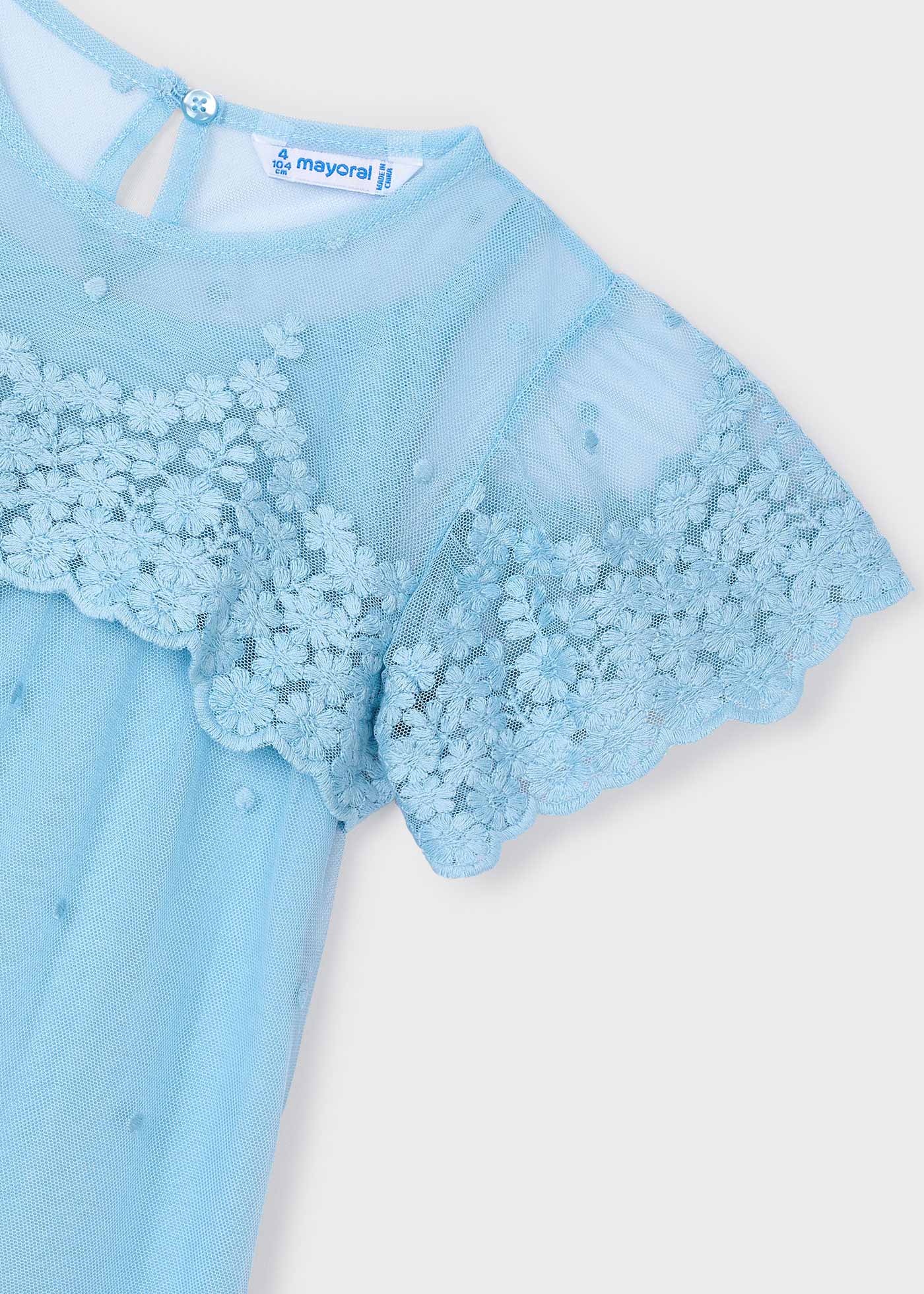 Robe brodée en tulle fille