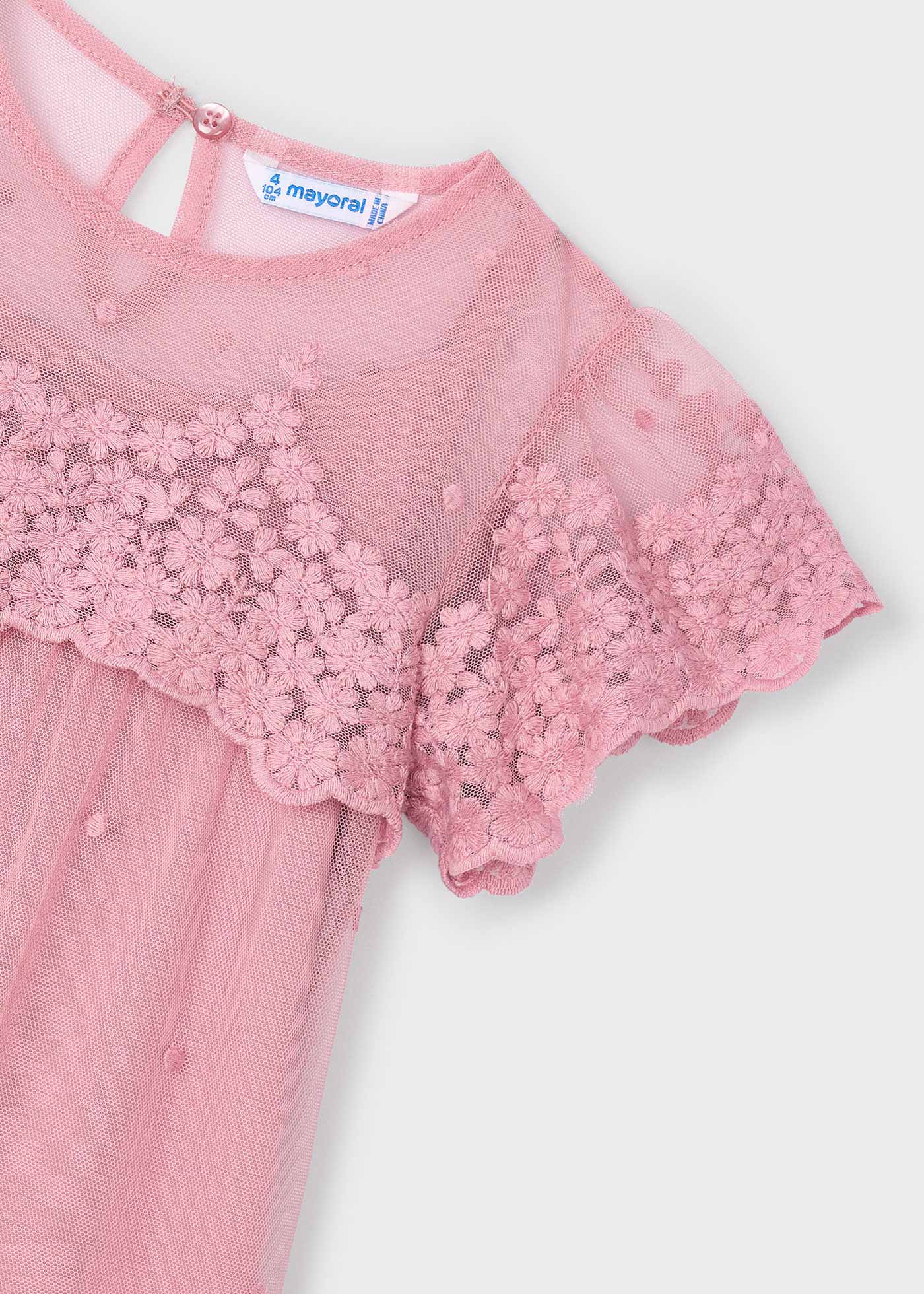 Robe brodée en tulle fille