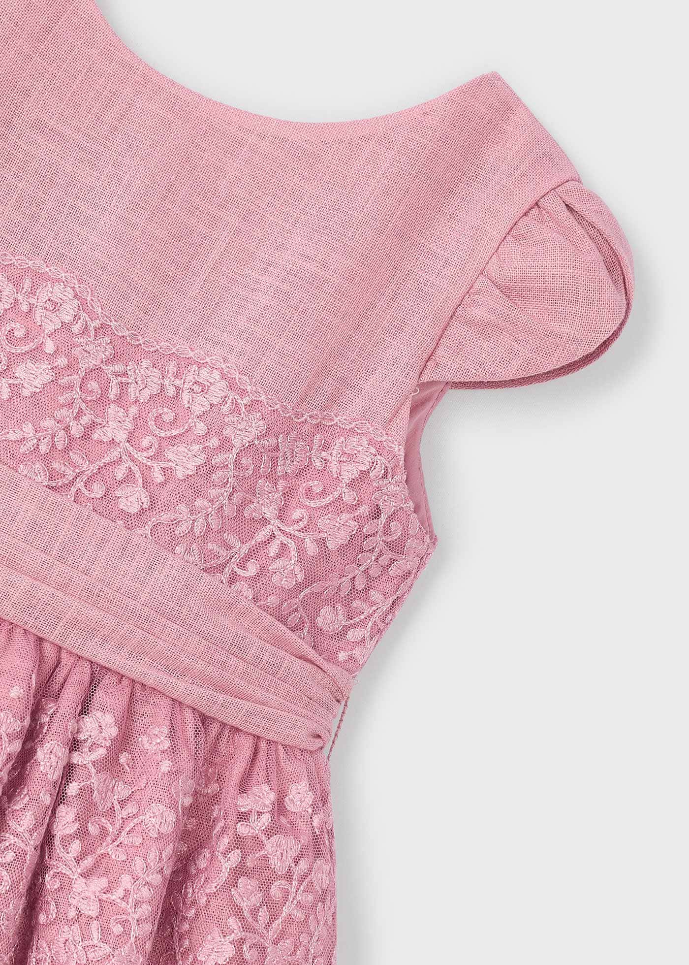 Rochie detalii dantela cu cordon fetita