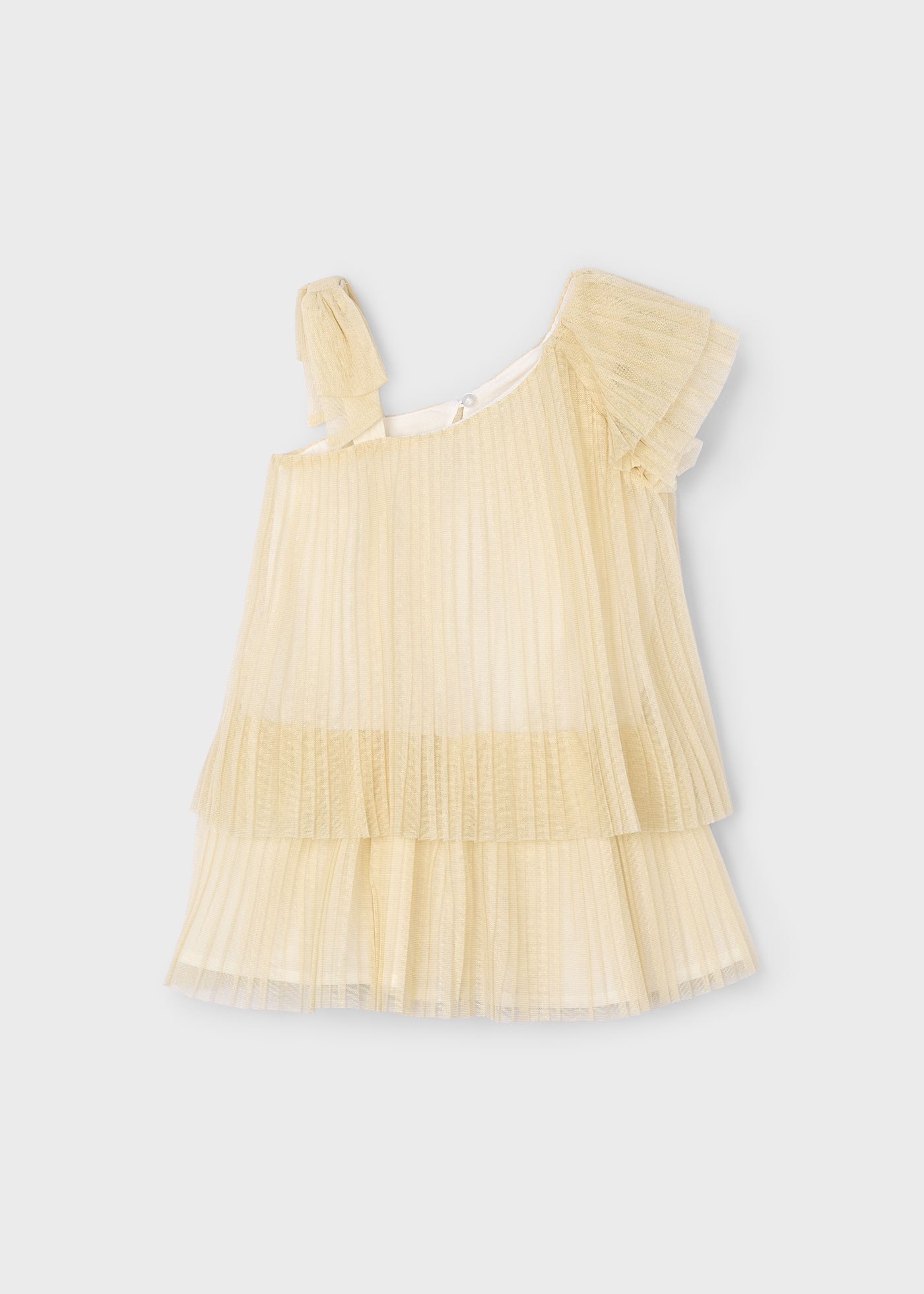 Girl asymmetric pleated dress