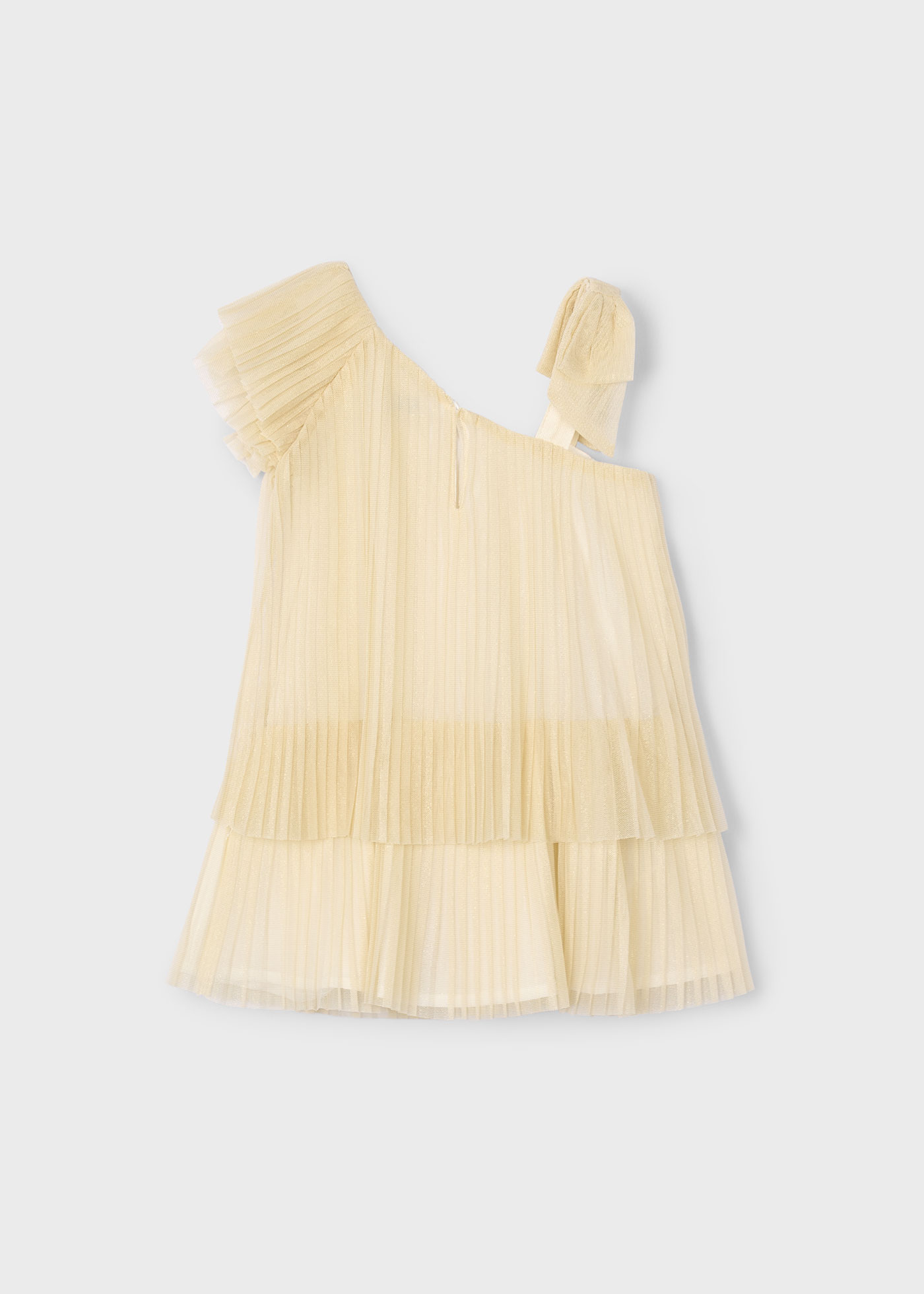 Girl Asymmetric Pleated Dress