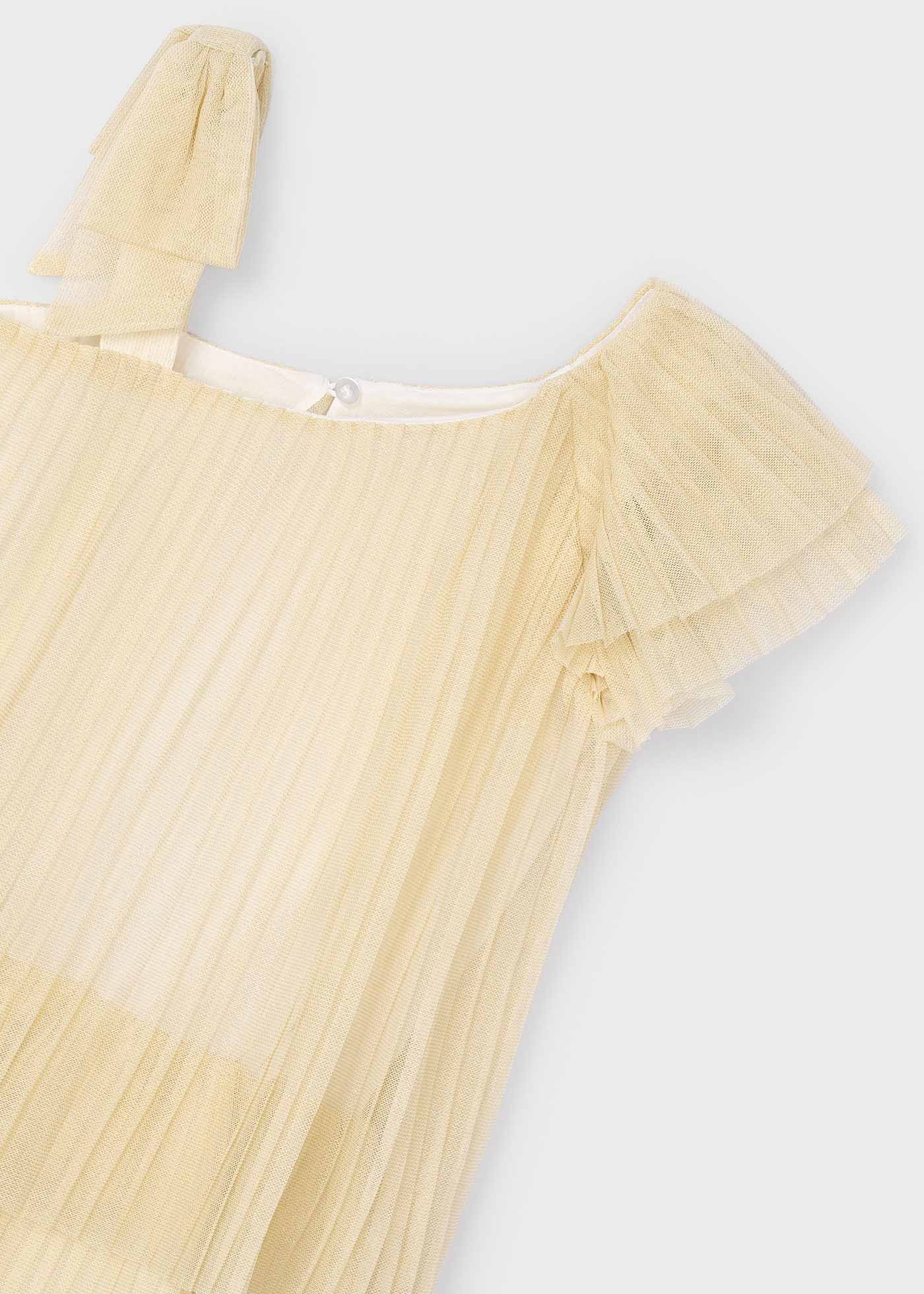 Vestito asimmetrico plissettato bambina