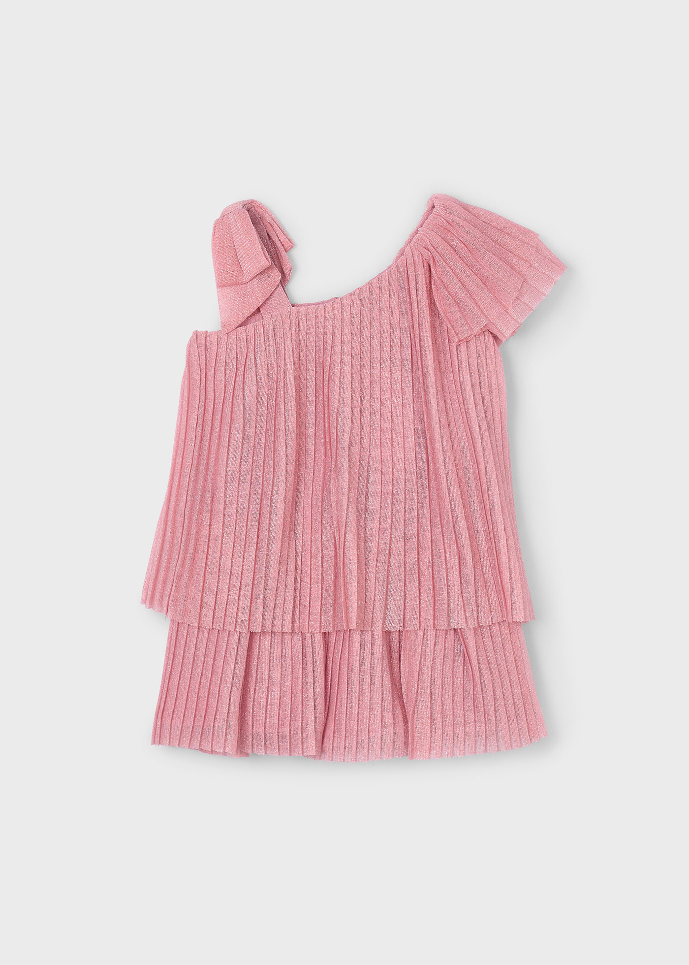 Girl Asymmetric Pleated Dress