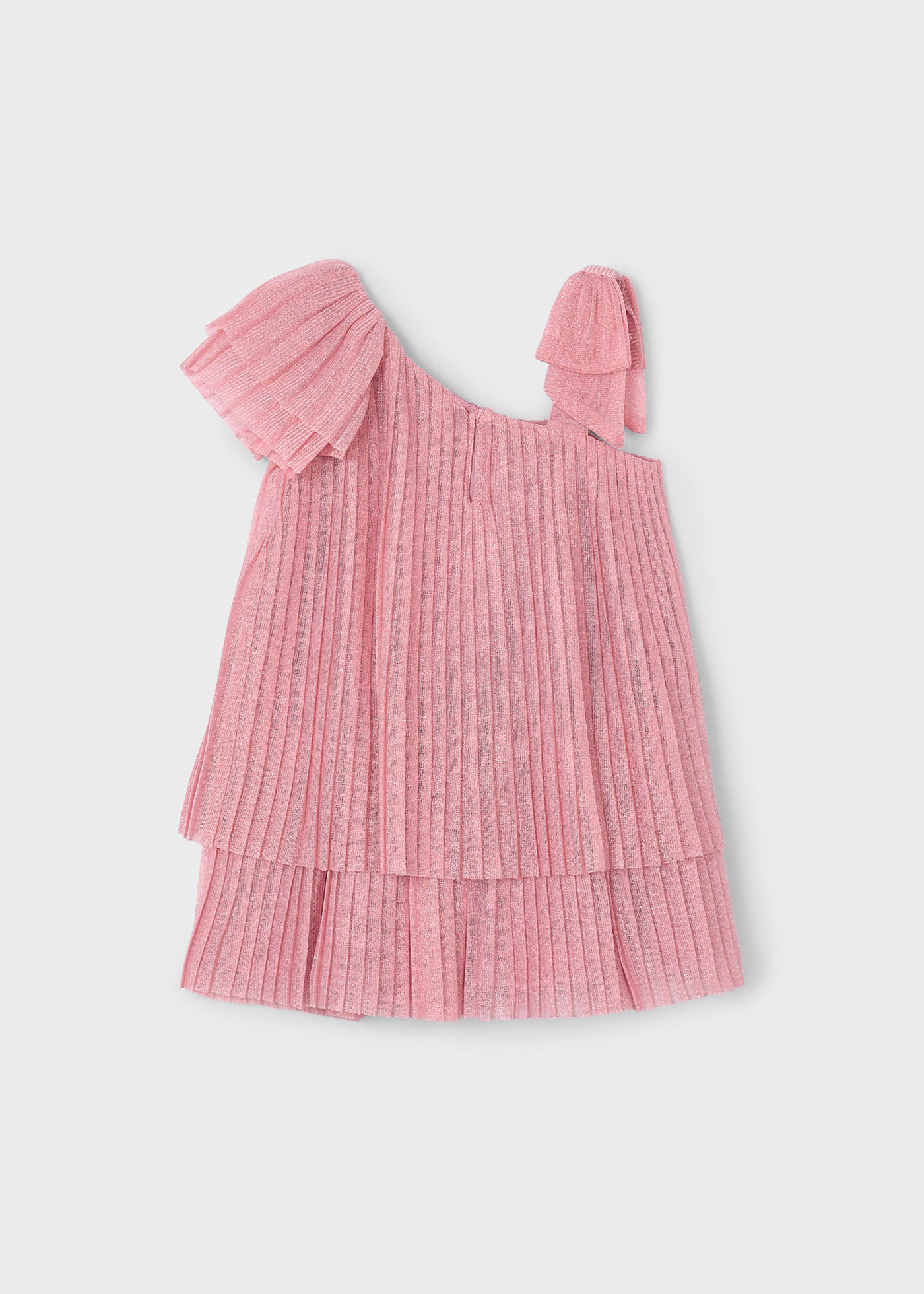 Girl Asymmetric Pleated Dress