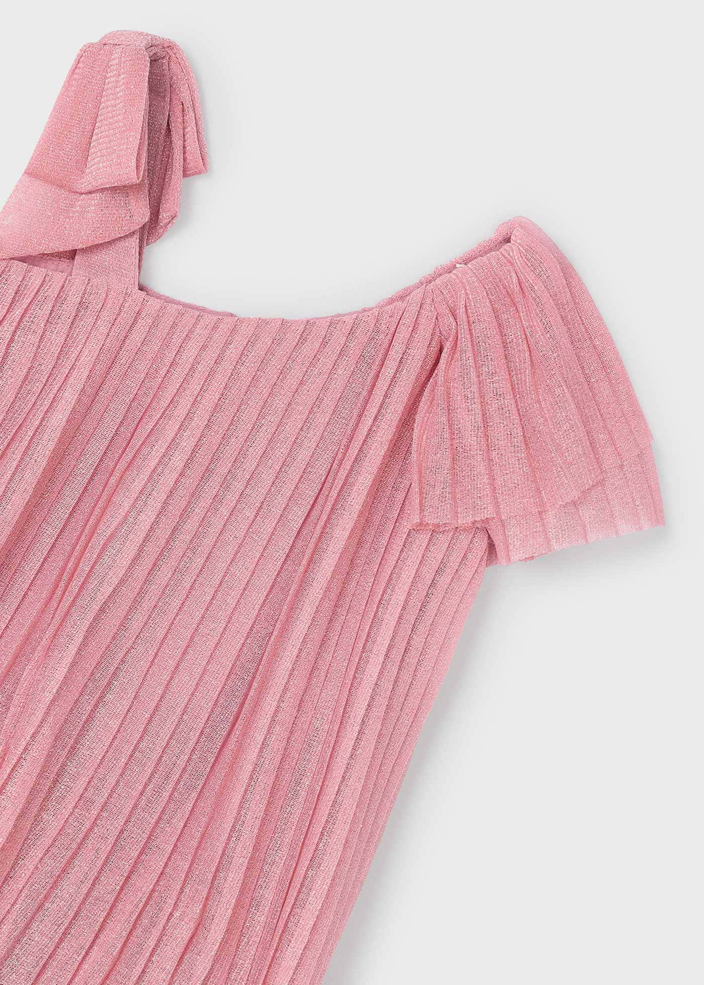 Vestido assimétrico plissado menina