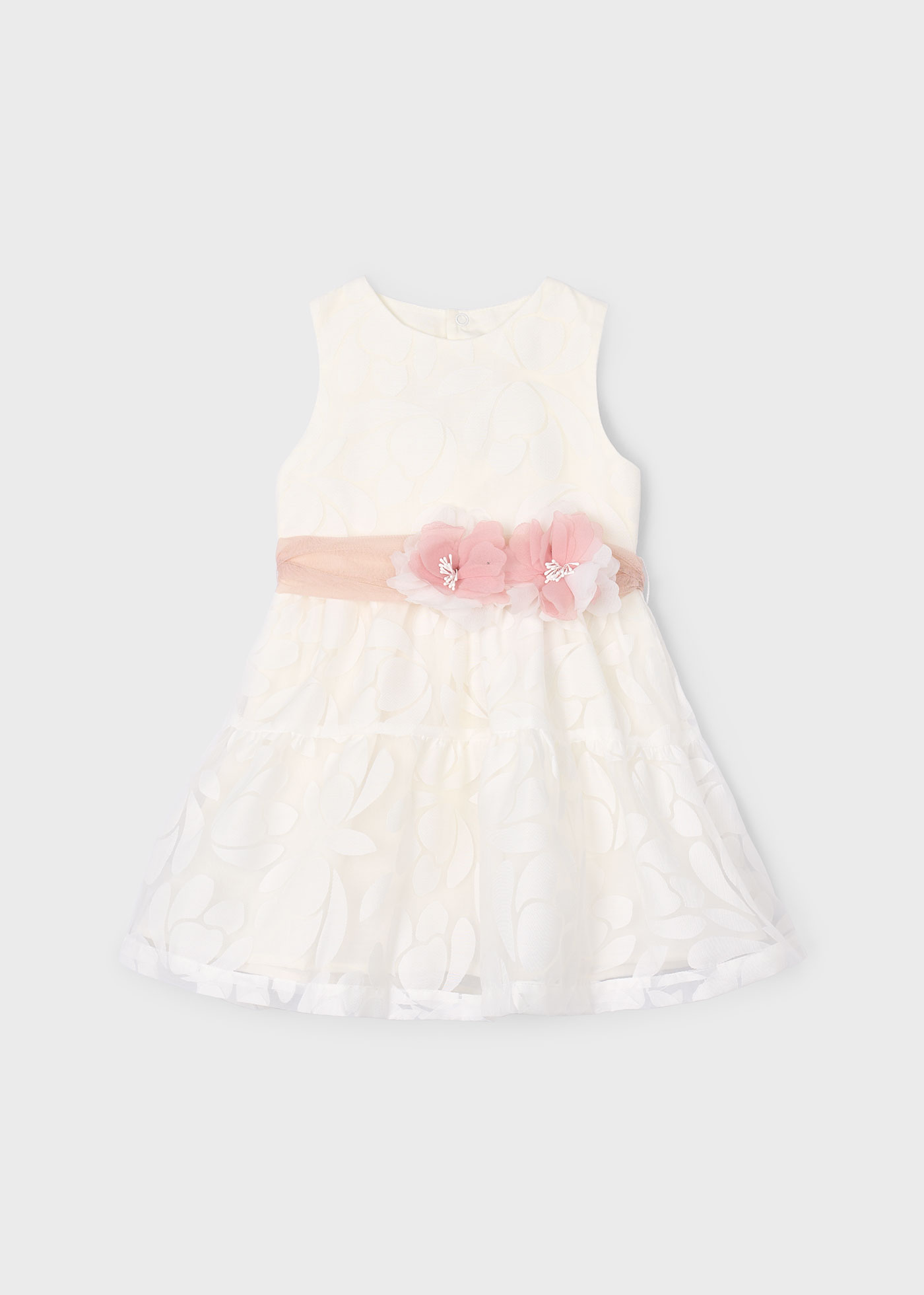 Girl Floral Sash Devore Dress
