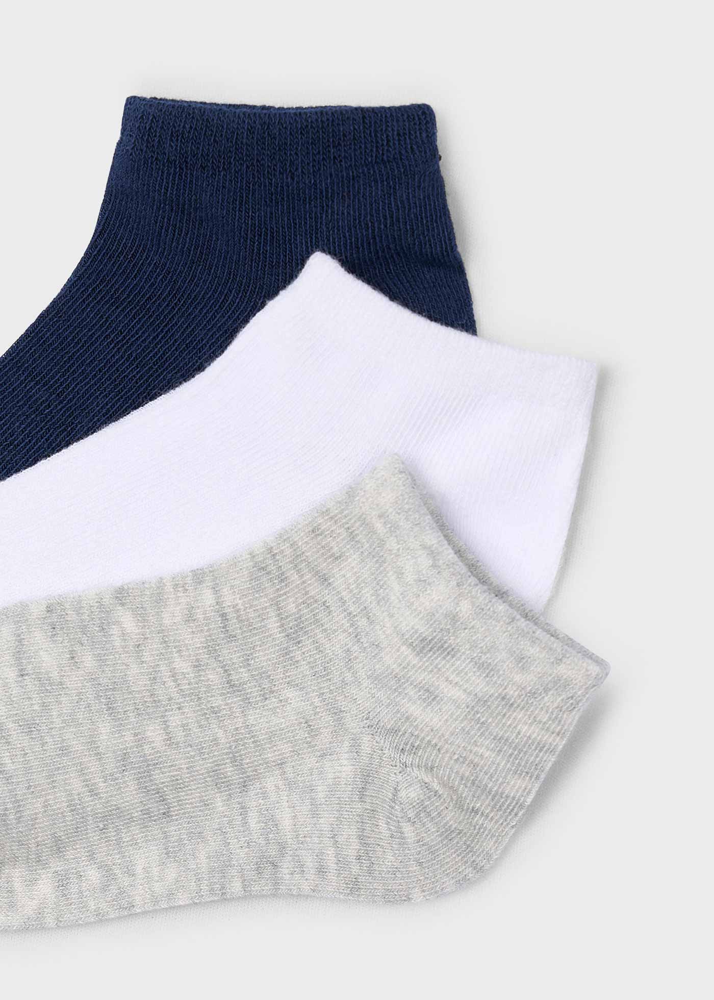 Boy set of 3 plain socks