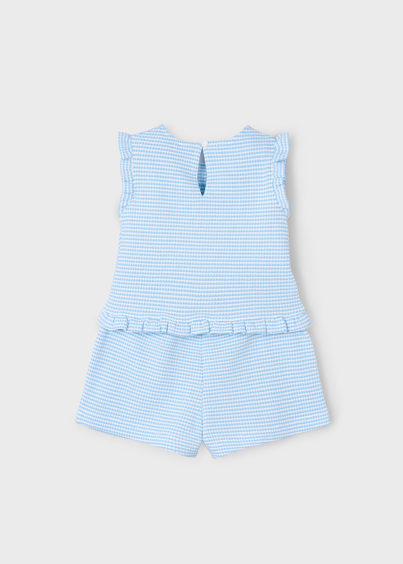 Ensemble bermuda à structure en maille fille