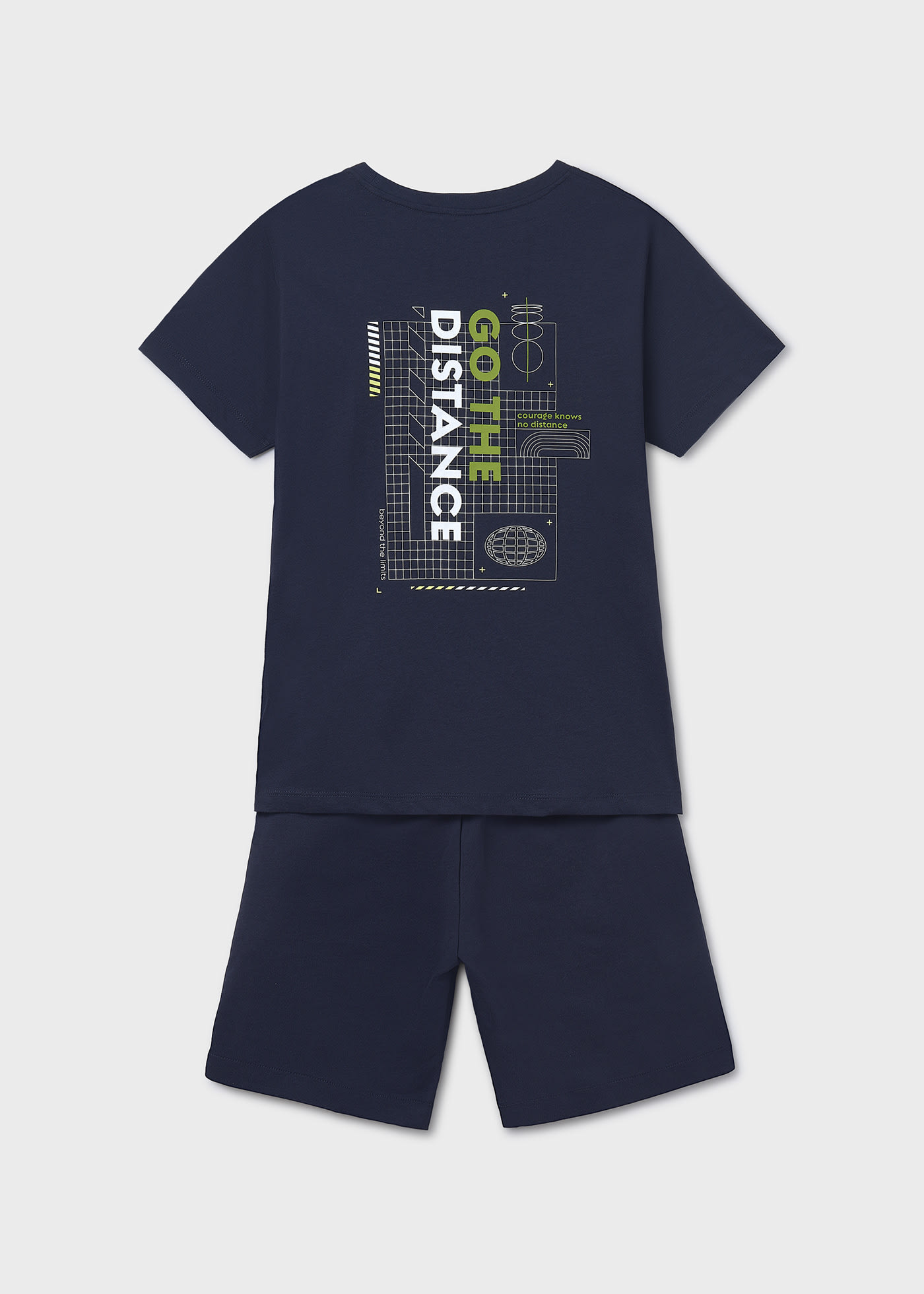 Boy Back Print T-Shirt and Shorts Set