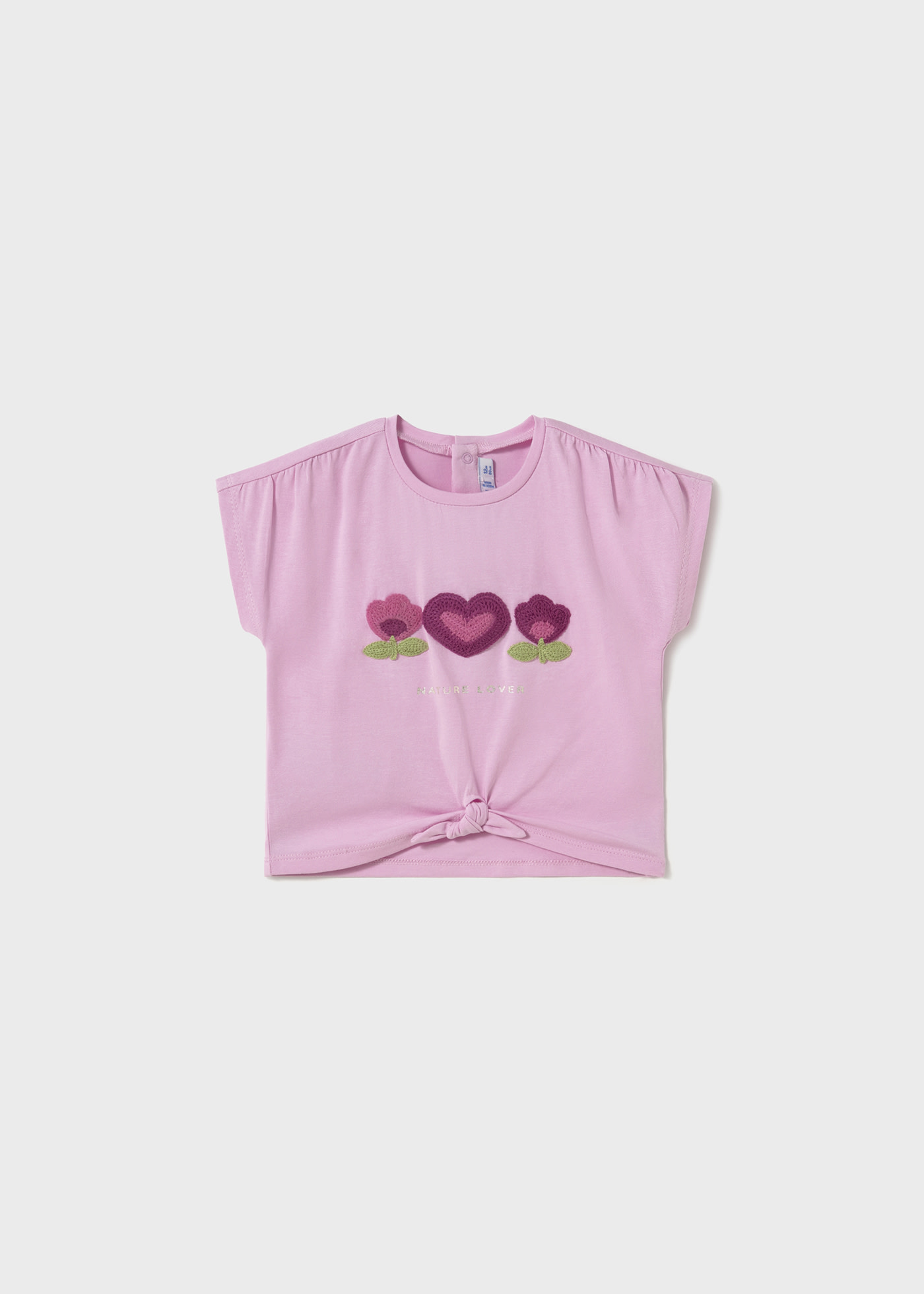 T-shirt aplicação croché bebé
