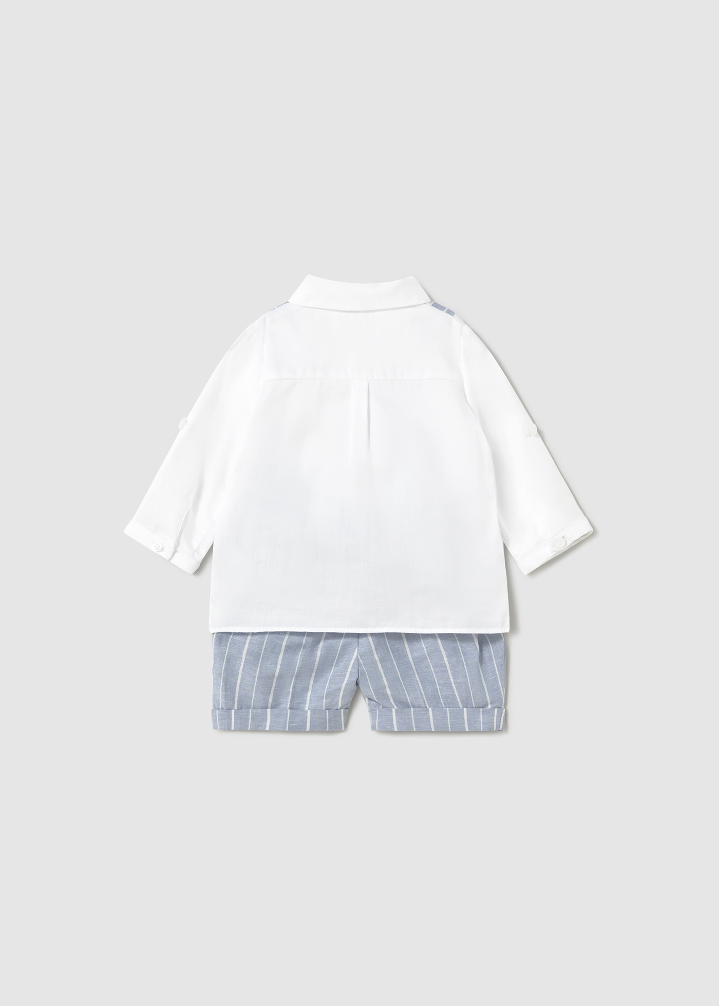 Conjunto calções e camisa com colete recém nascido