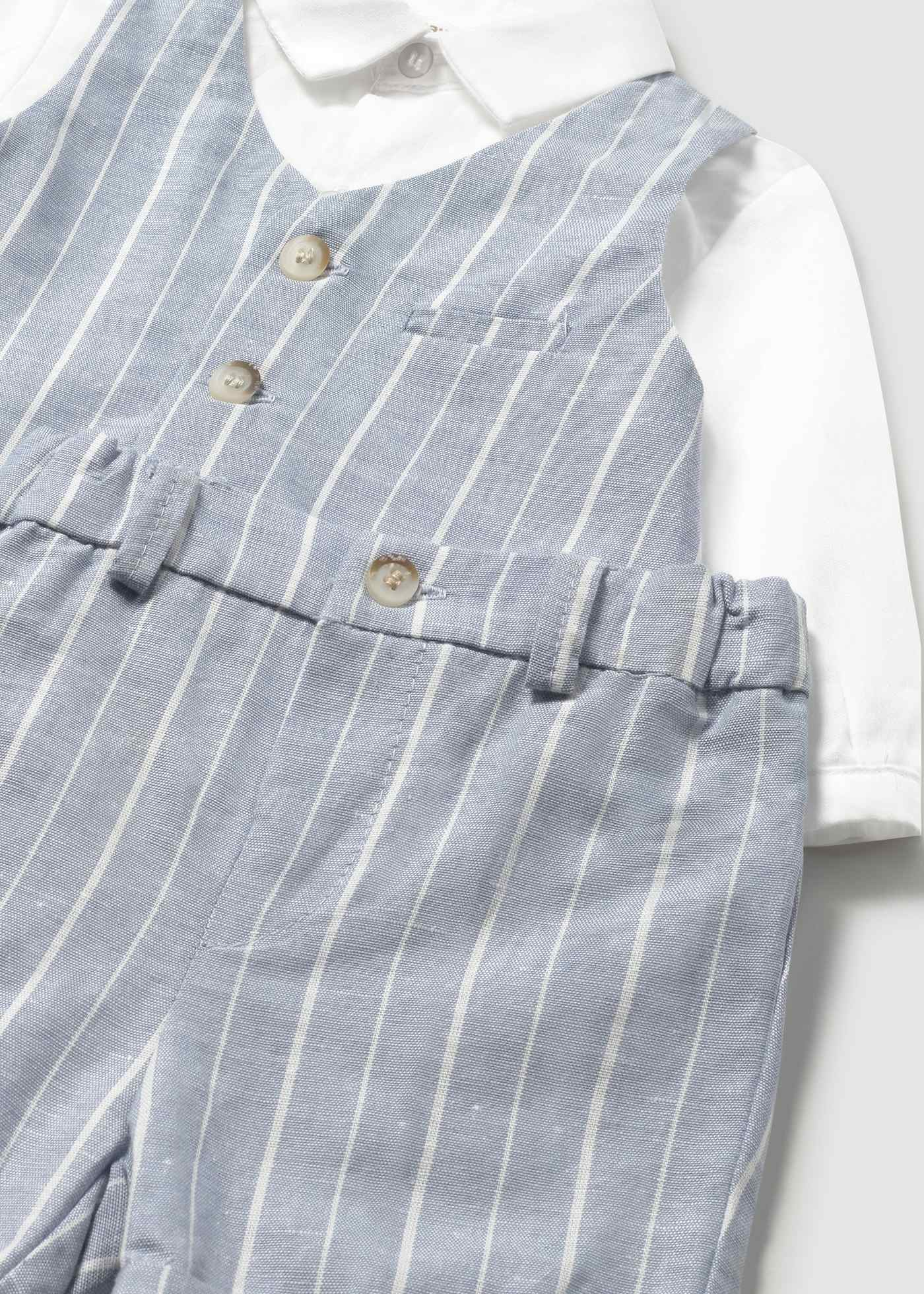Set pantaloni scurti si camasa cu vesta nou-nascut