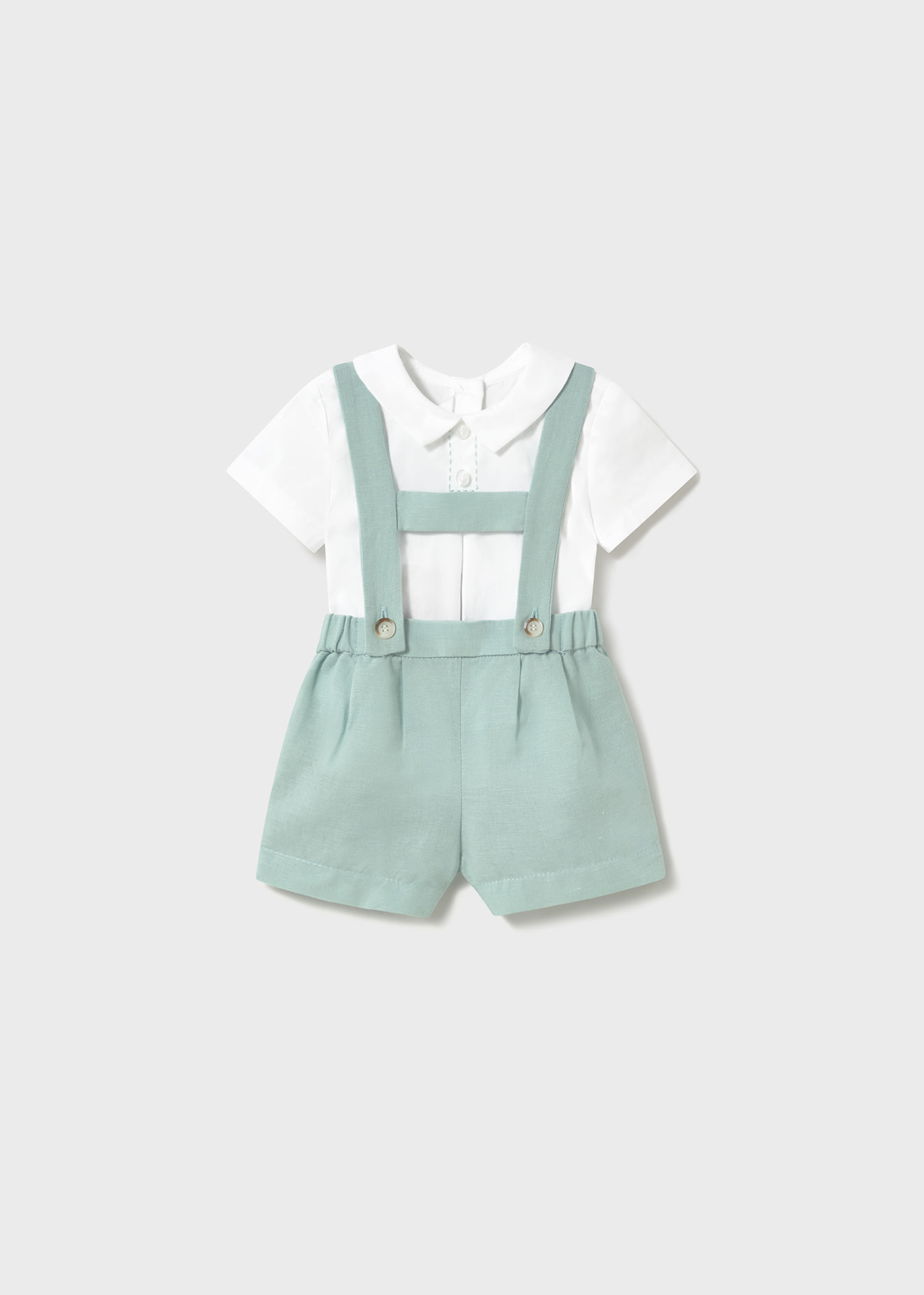 Newborn boy shorts with braces and t-shirt set