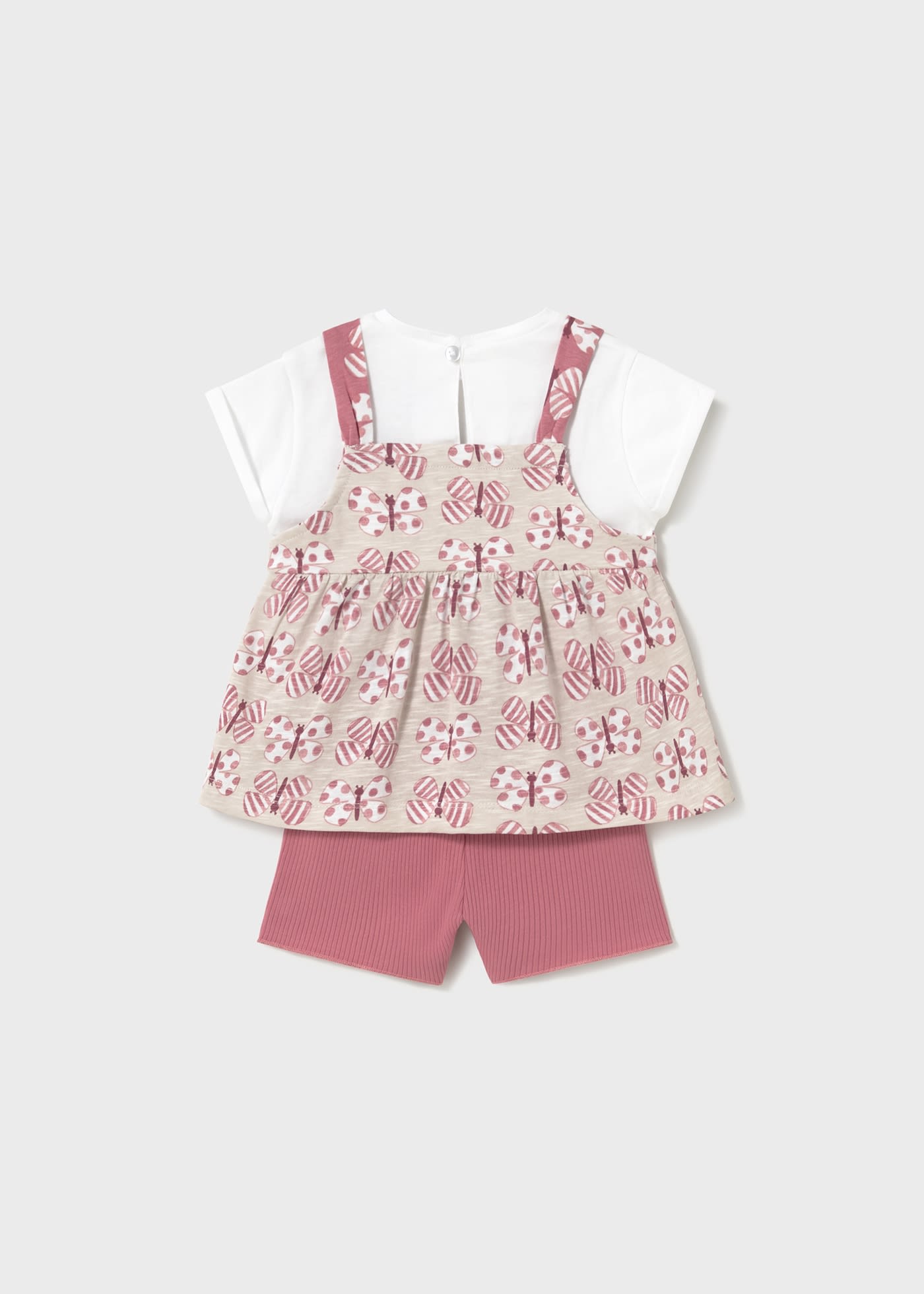 Conjunto calção e t-shirt com sobreposição bebé