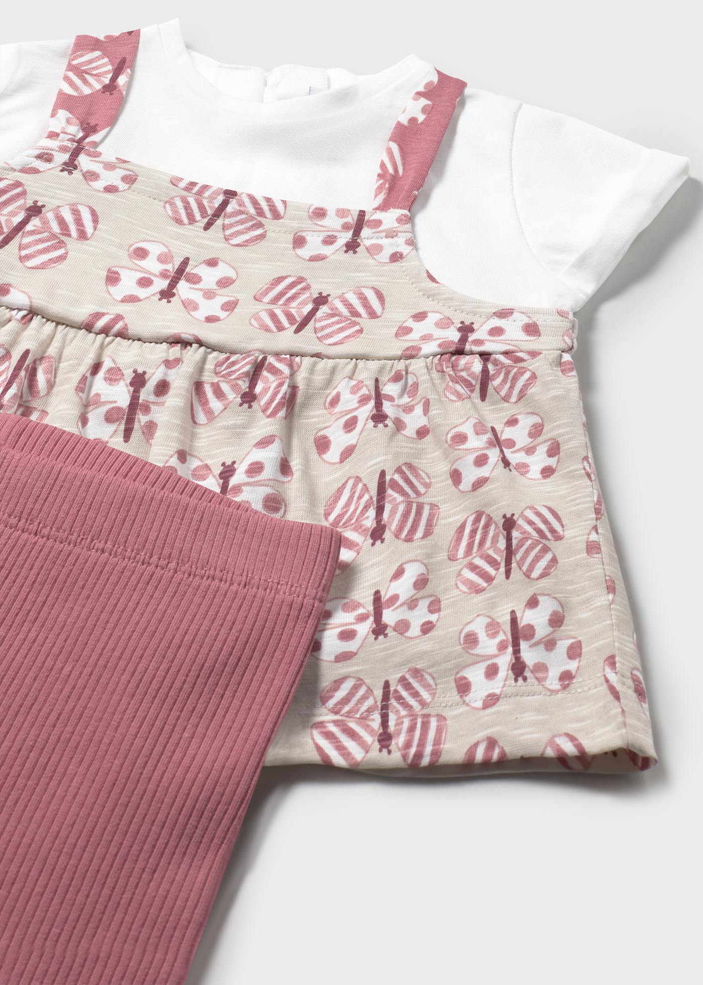 Conjunto calção e t-shirt com sobreposição bebé