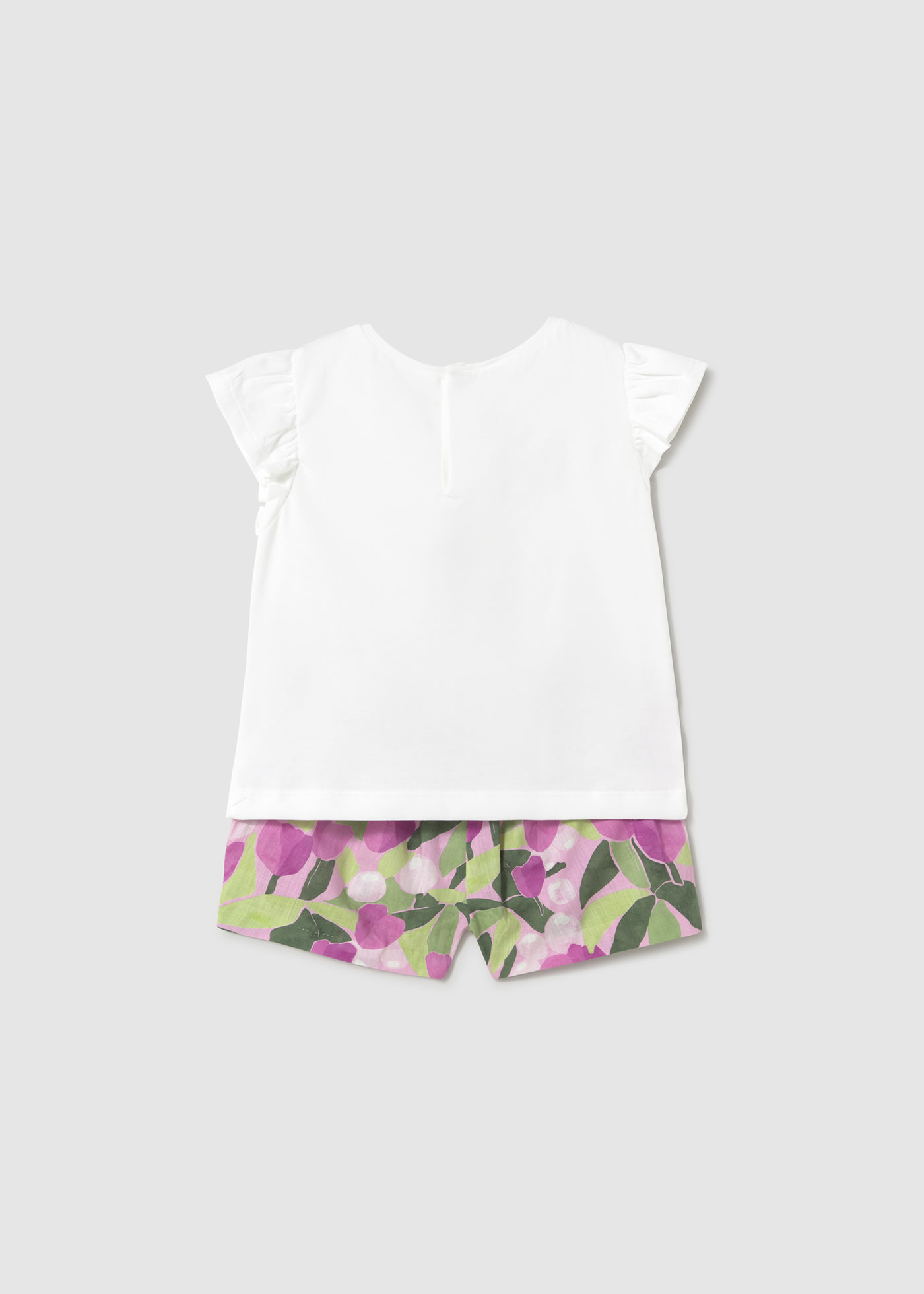 Conjunto calções floral e t-shirt bebé floral