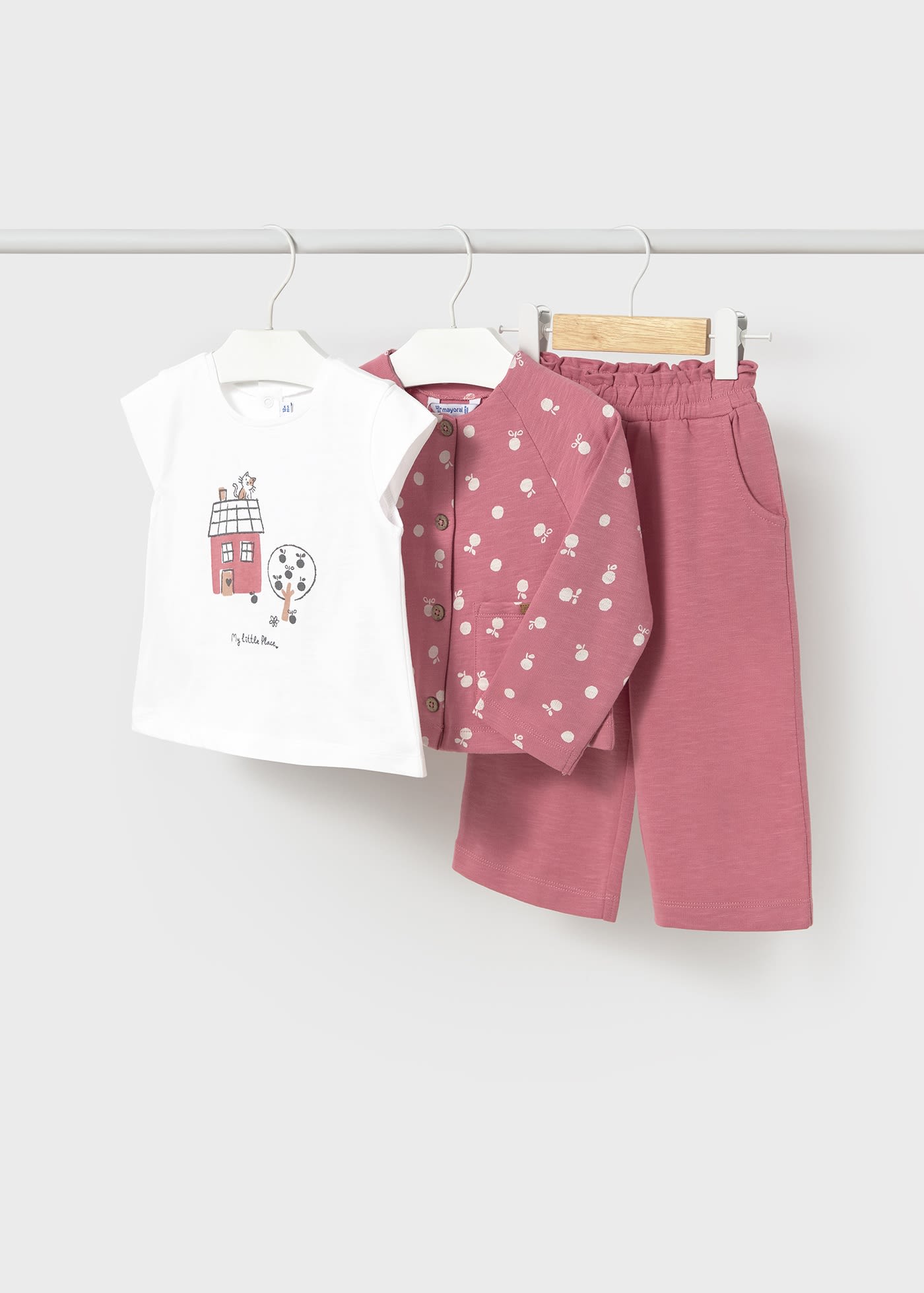 Set 3 piese cu jacheta imprimata bebe