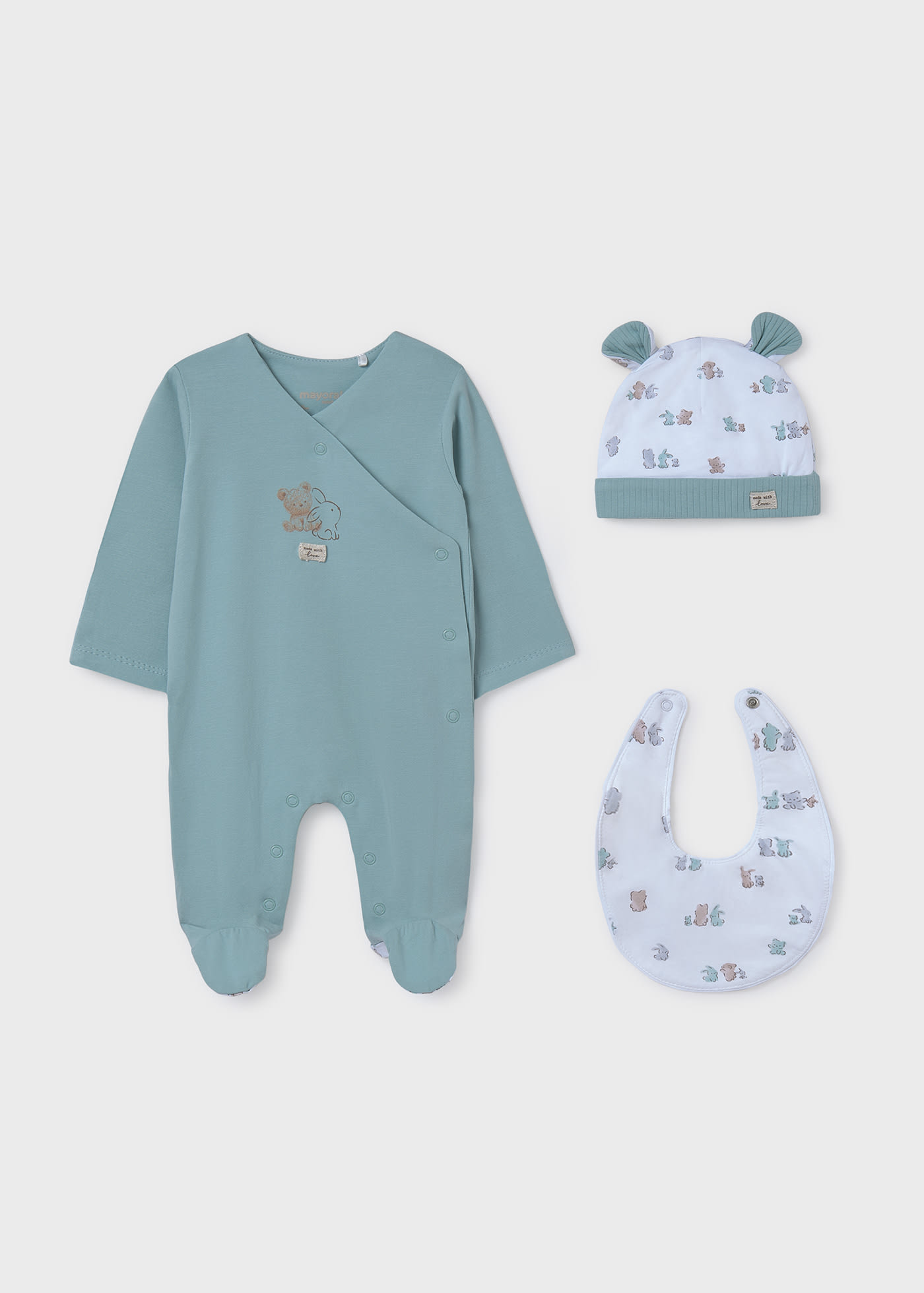 Set de presente 3 peças com pijama bebé