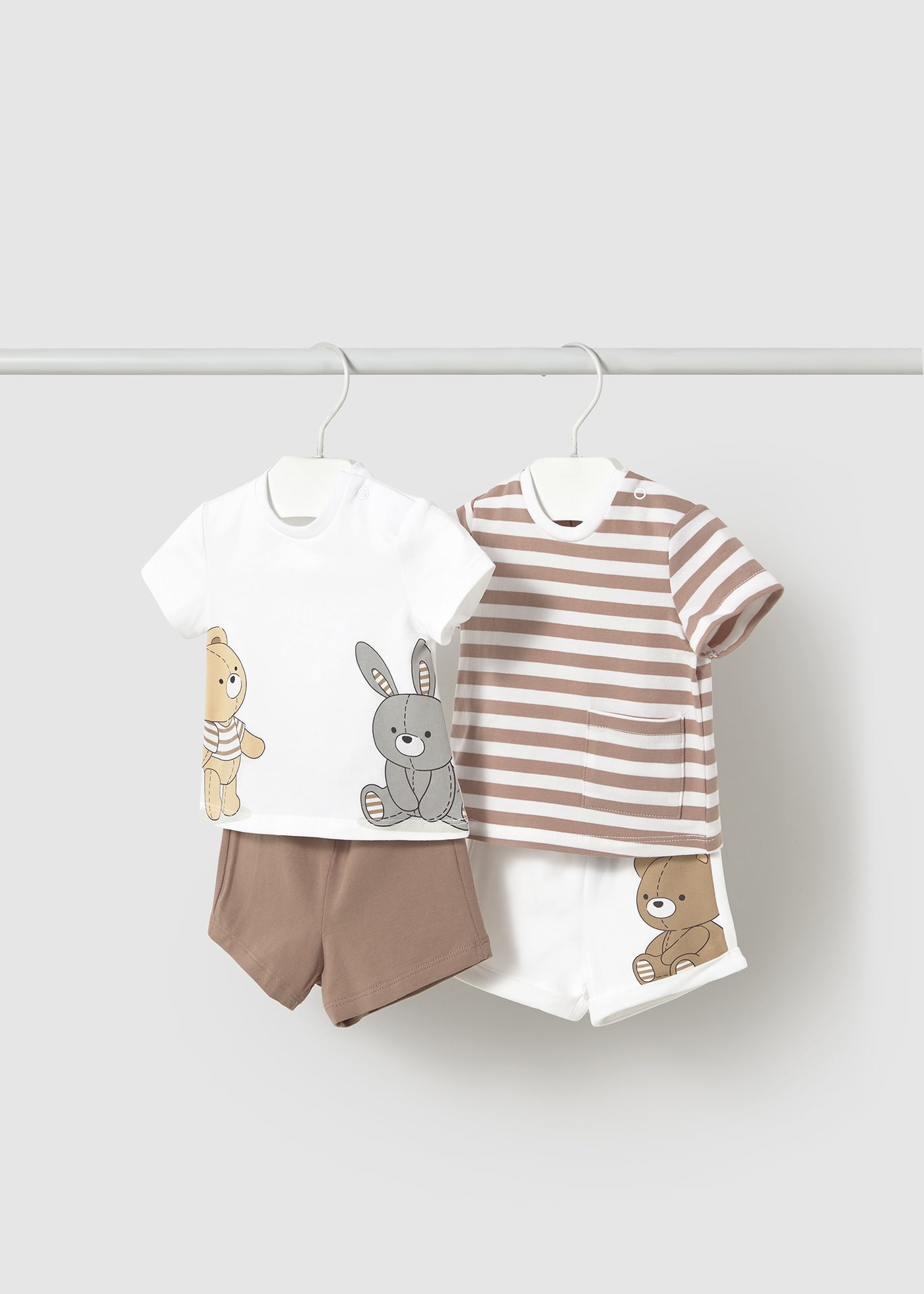 Set 4 piese cu pantaloni scurti nou-nascut