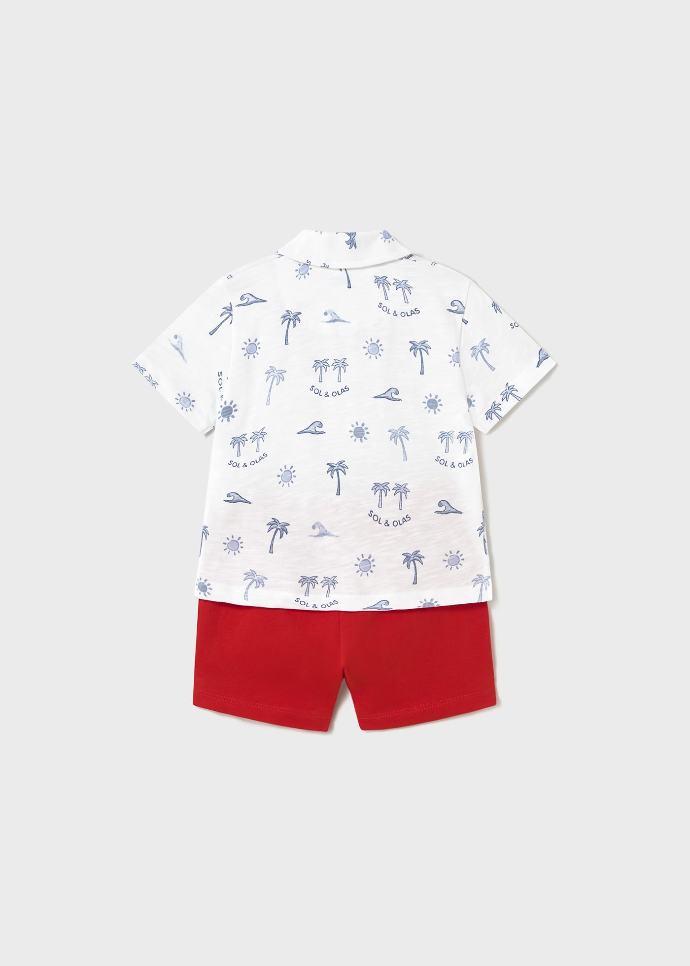 Completo pantaloncino e polo stampata neonato