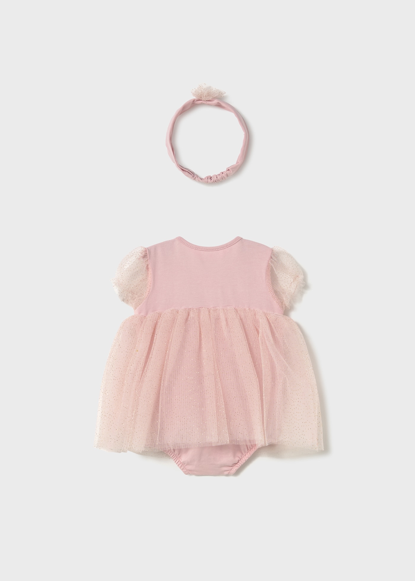 Pagliaccetto con fascia tulle neonata