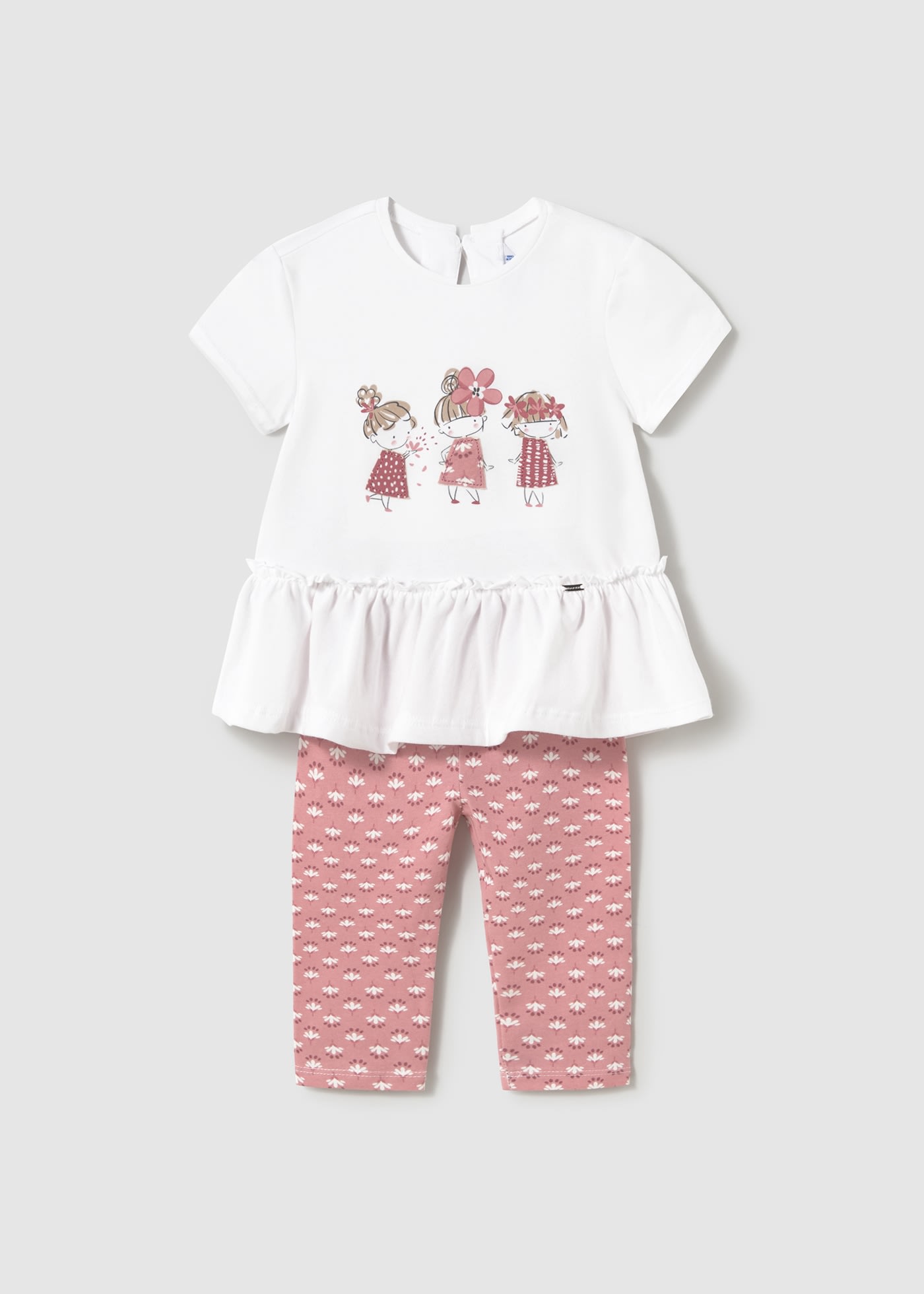Set colanti  si tricou cu volane bebe