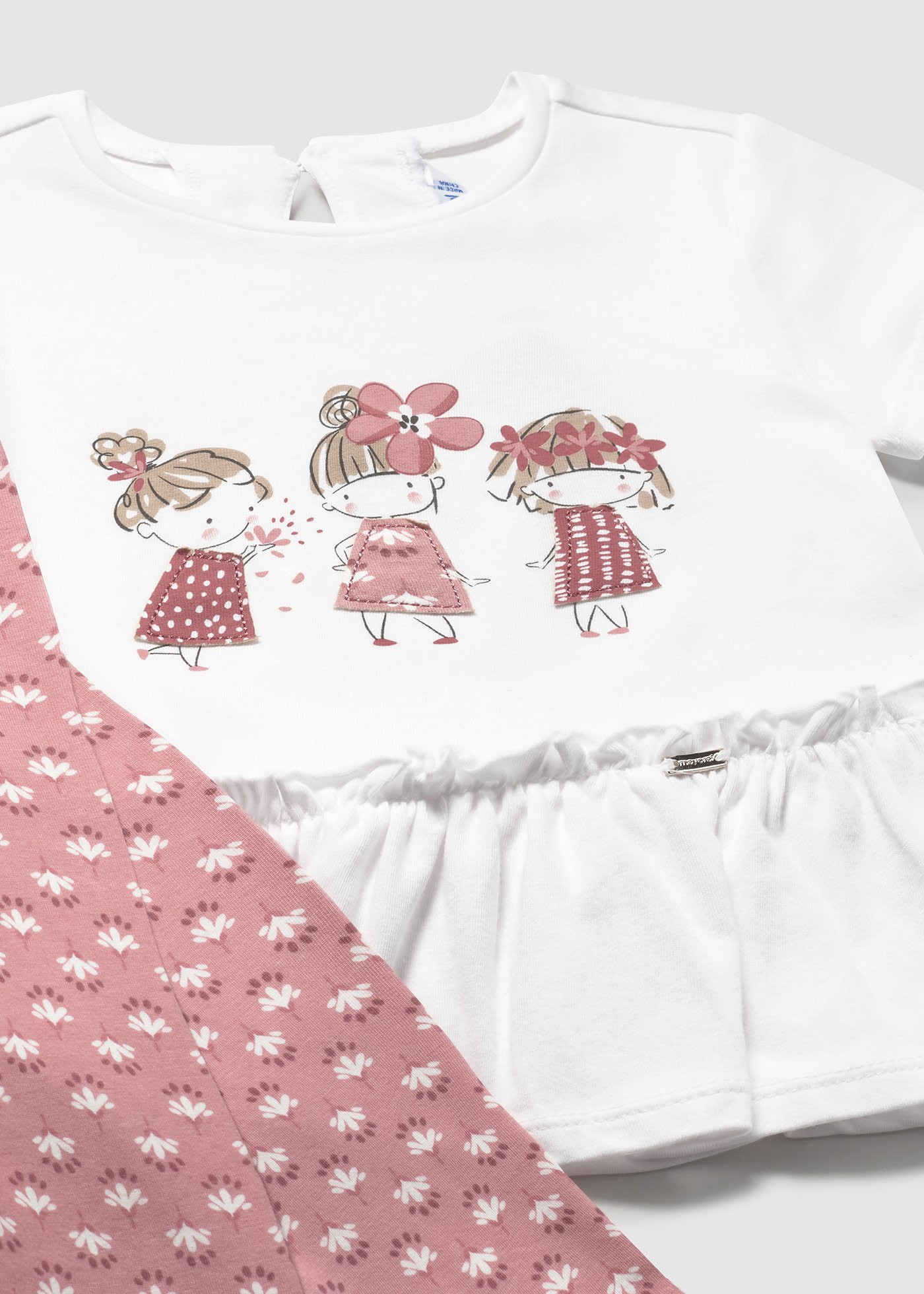 Set colanti  si tricou cu volane bebe