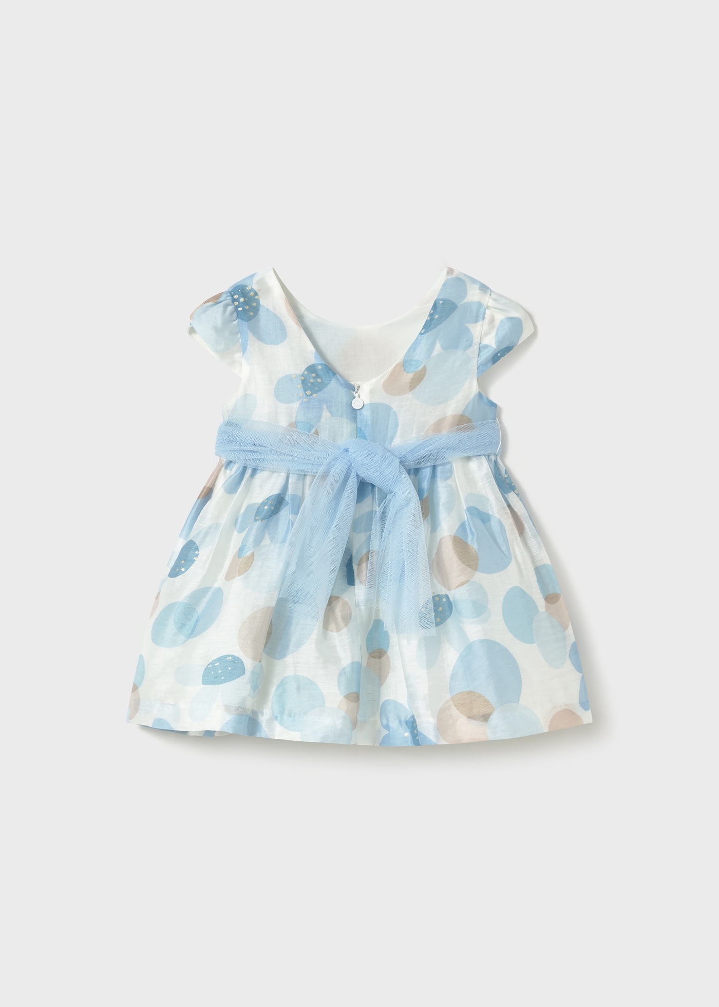 Baby print dress with tulle sash