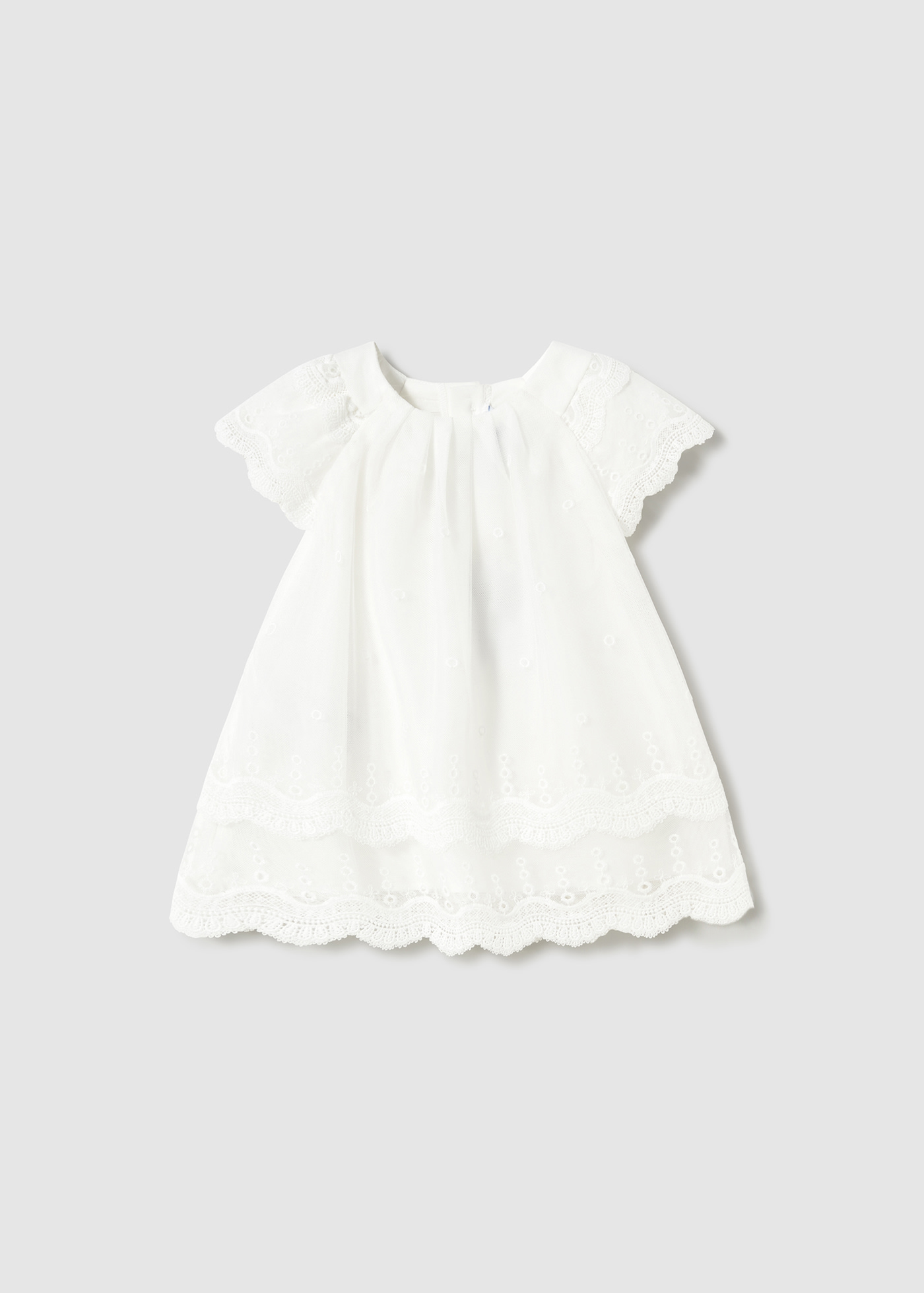 Robe en tulle brodé avec volants bébé