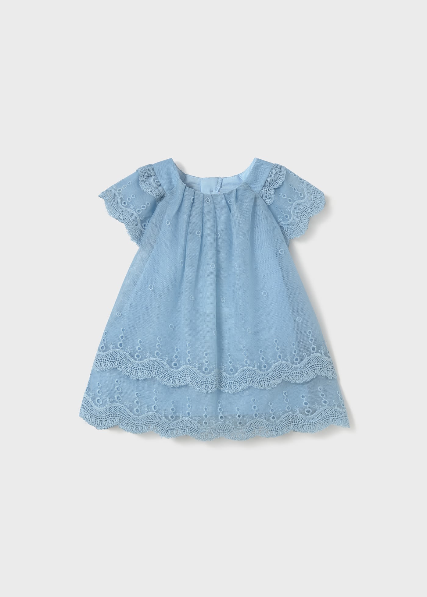 Baby Embroidered Tulle Dress with Ruffles