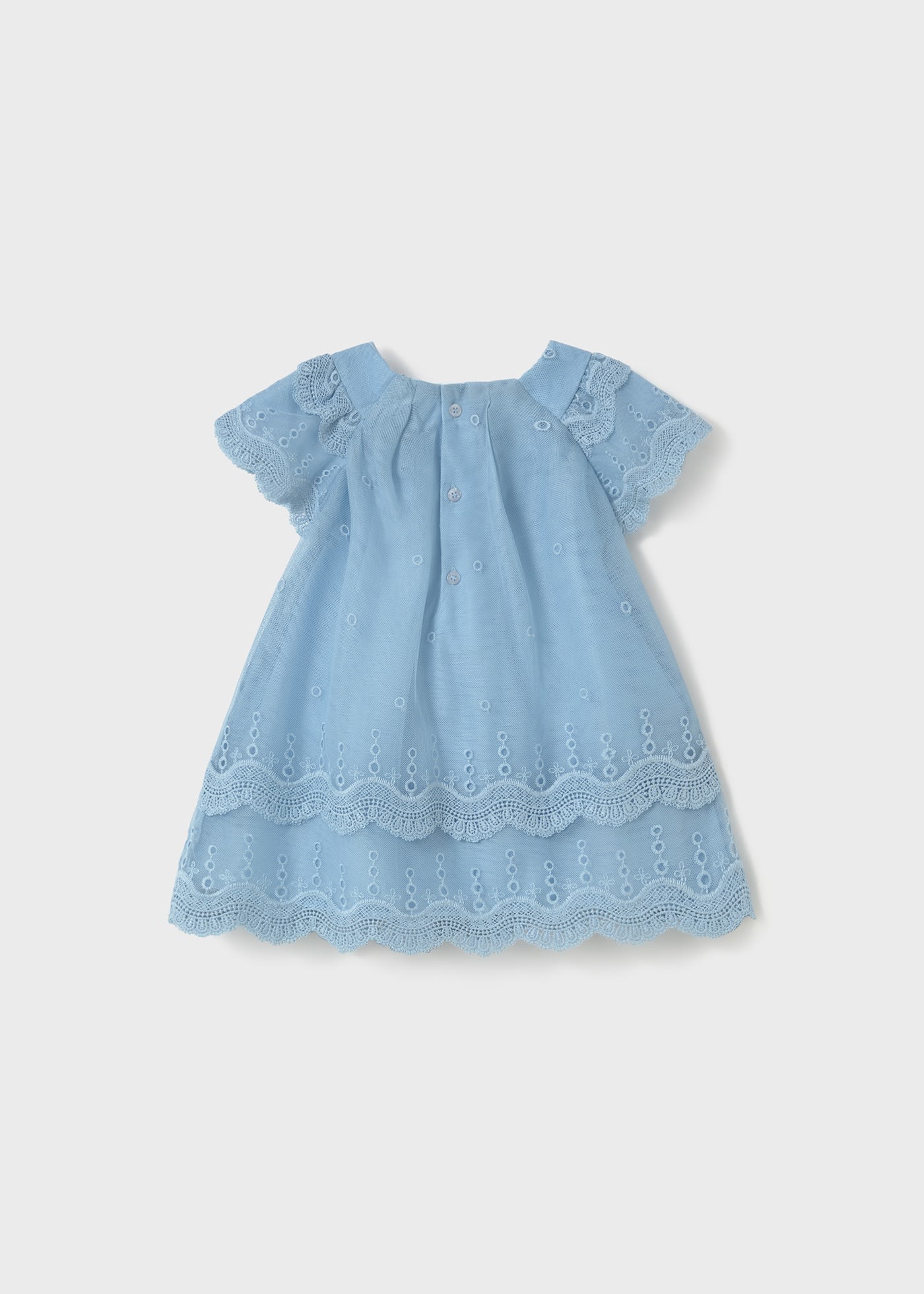 Baby Embroidered Tulle Dress with Ruffles