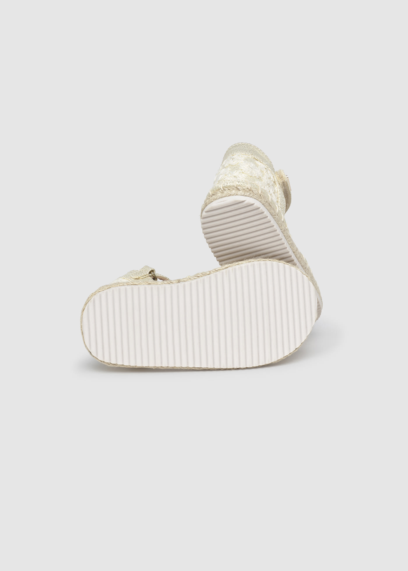 Espadrillas metallizzate fiori neonata