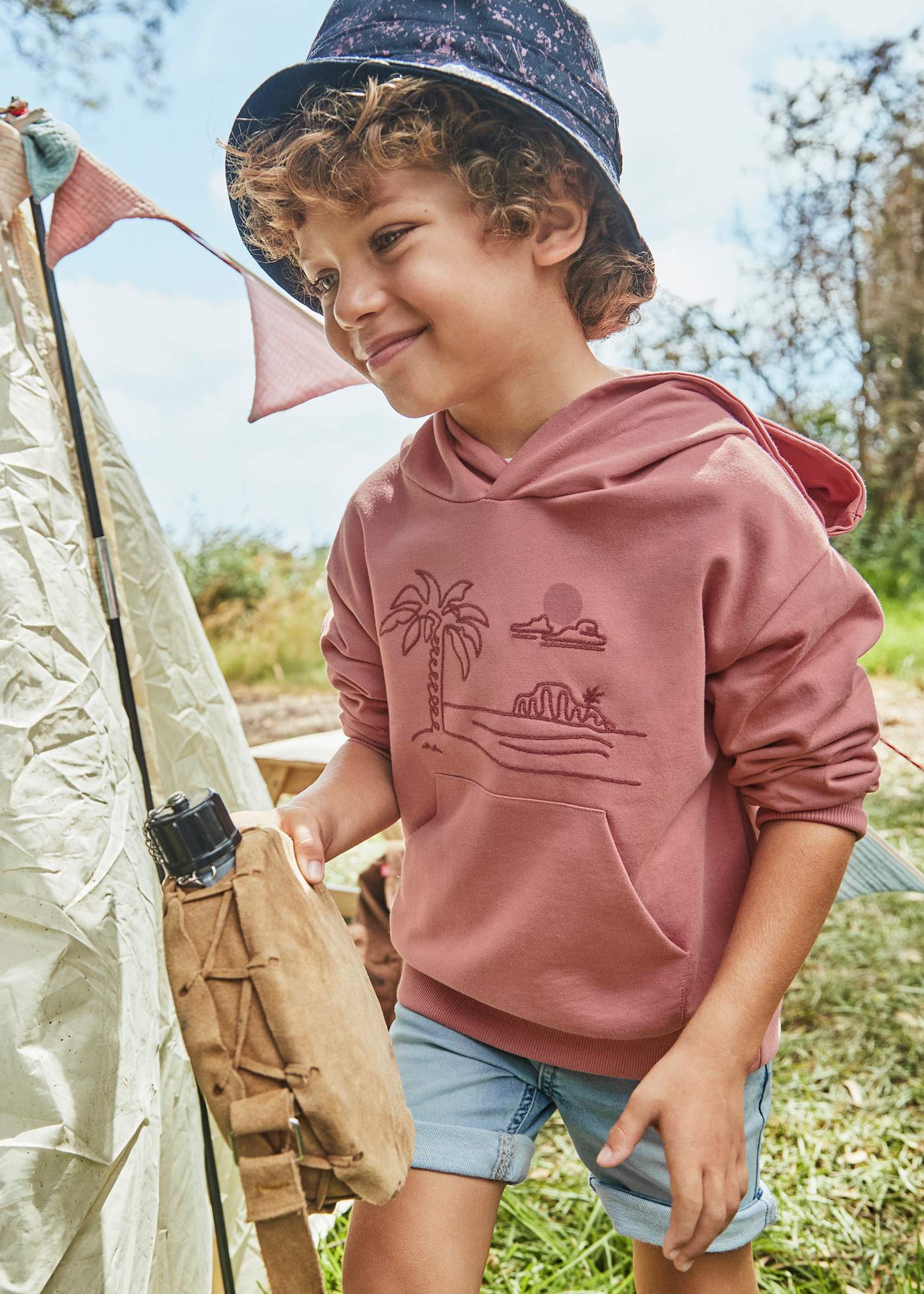 Felpa ricamo cappuccio unisex