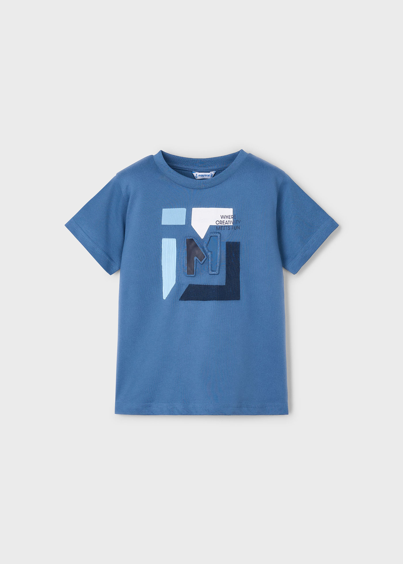 Boy embossed letter t-shirt