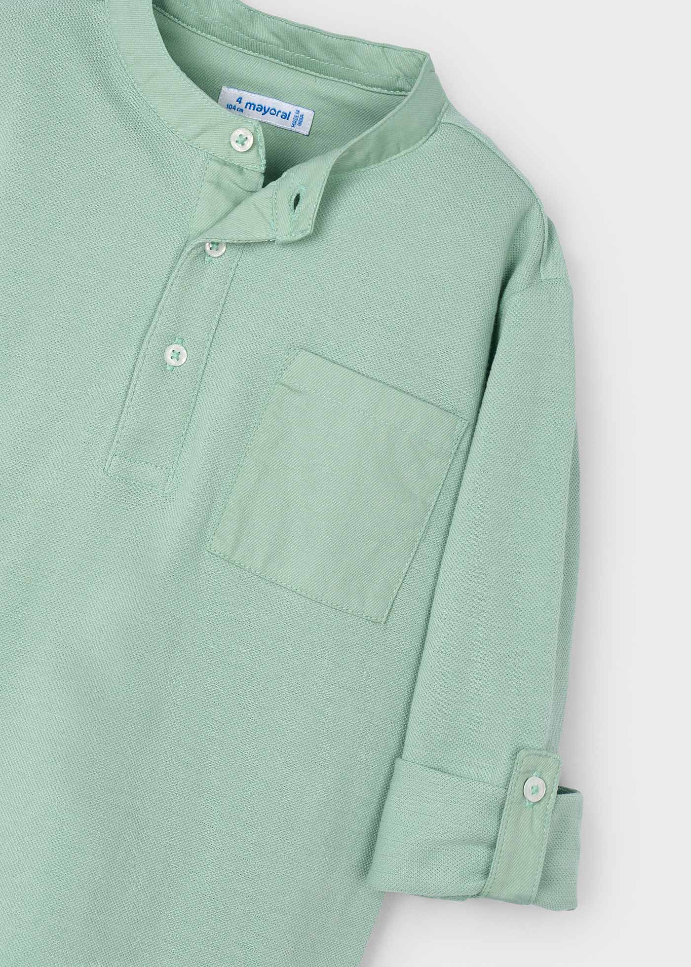 Polo manica lunga colletto coreana bambino