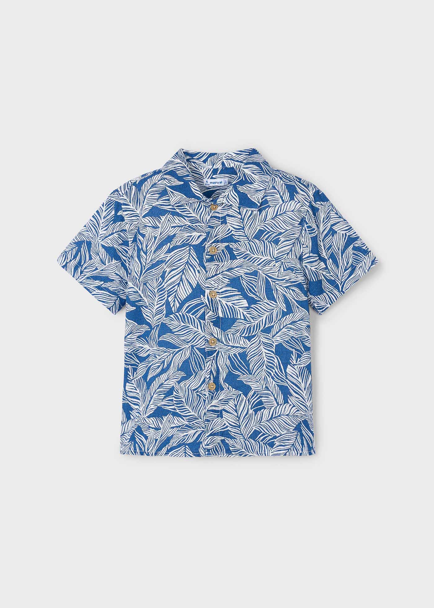 Boy tropical print button shirt