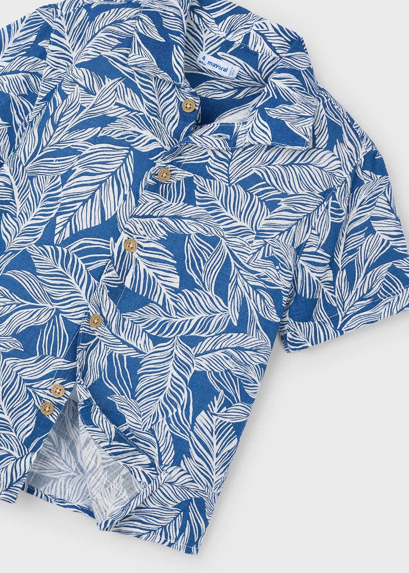 Boy tropical print button shirt