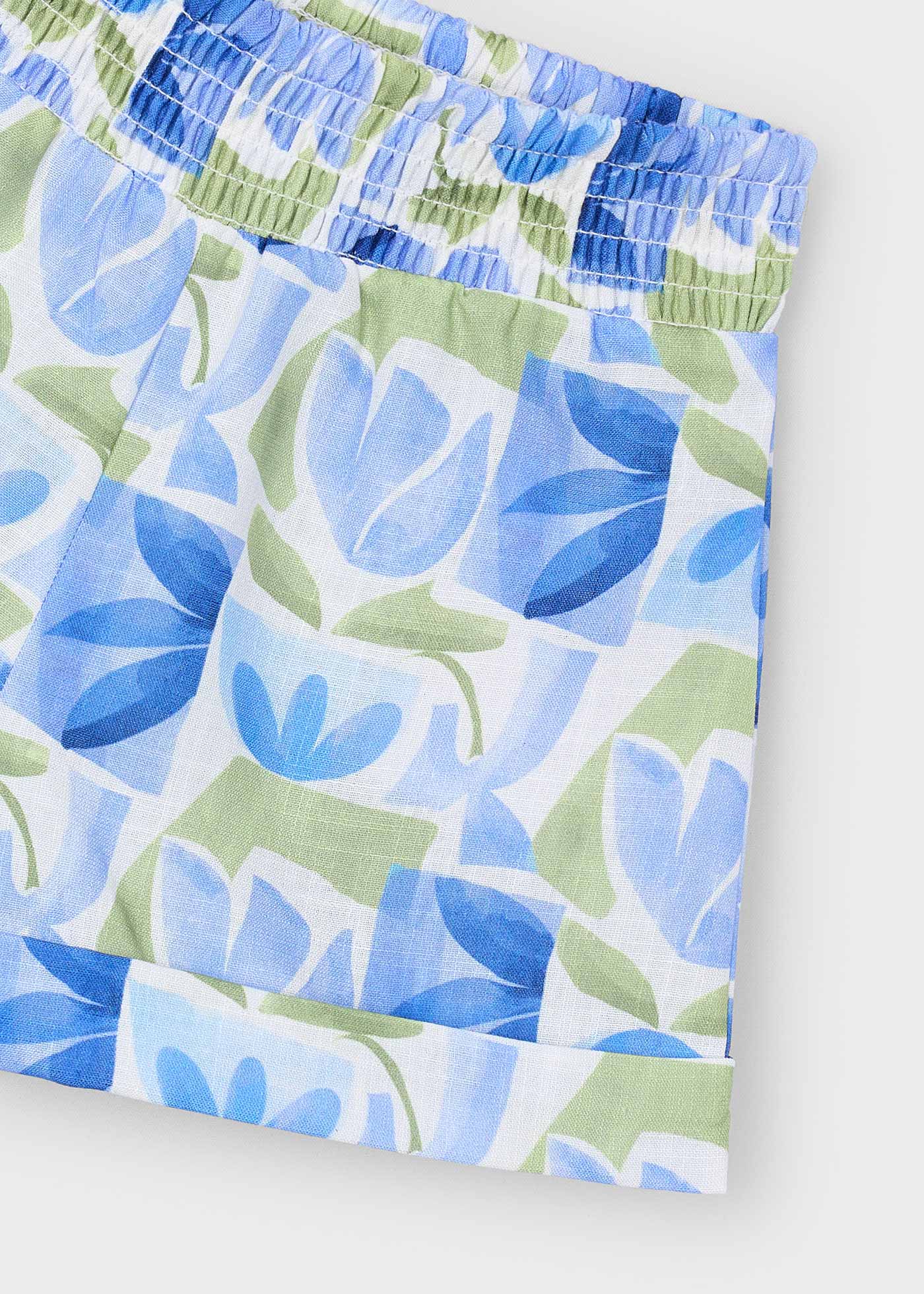 Pantalón corto flores geométricas niña