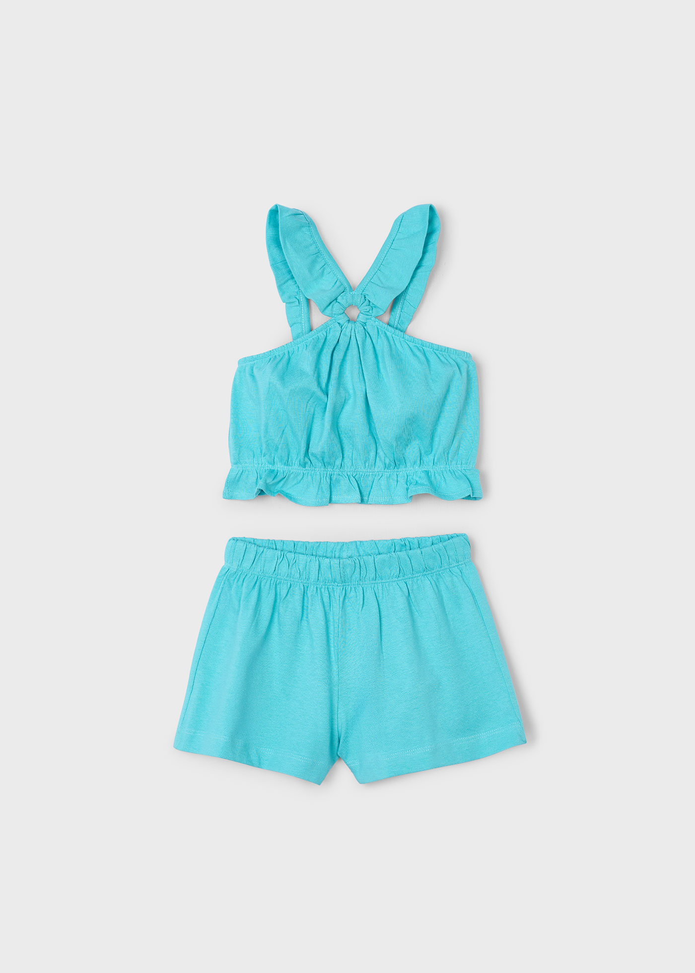 Conjunto pantalón corto y top arandela niña