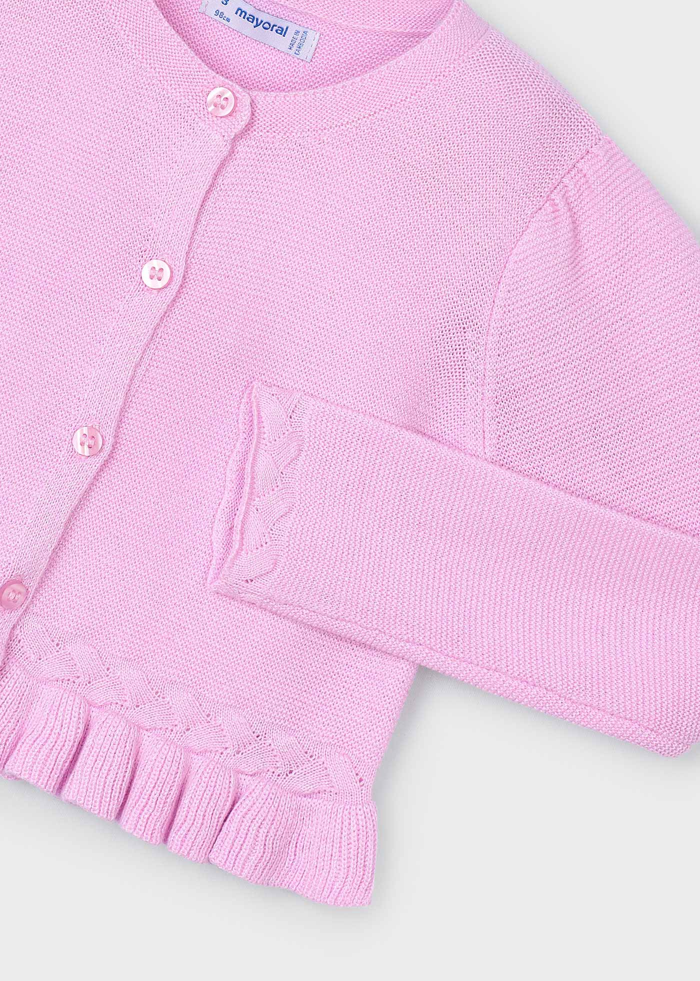 Cardigan tricoté avec détails tressés fille