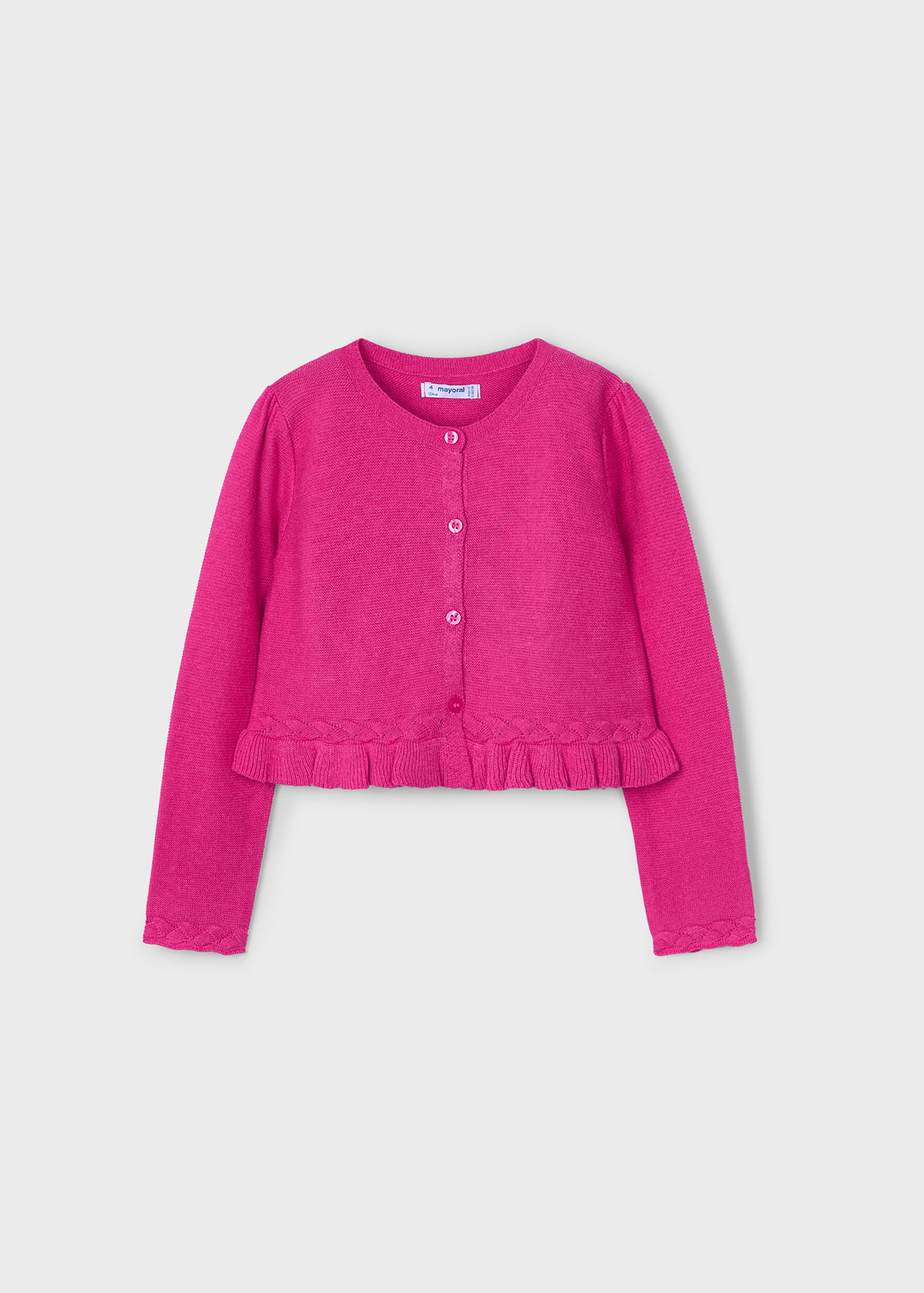 Cardigan tricoté avec détails tressés fille