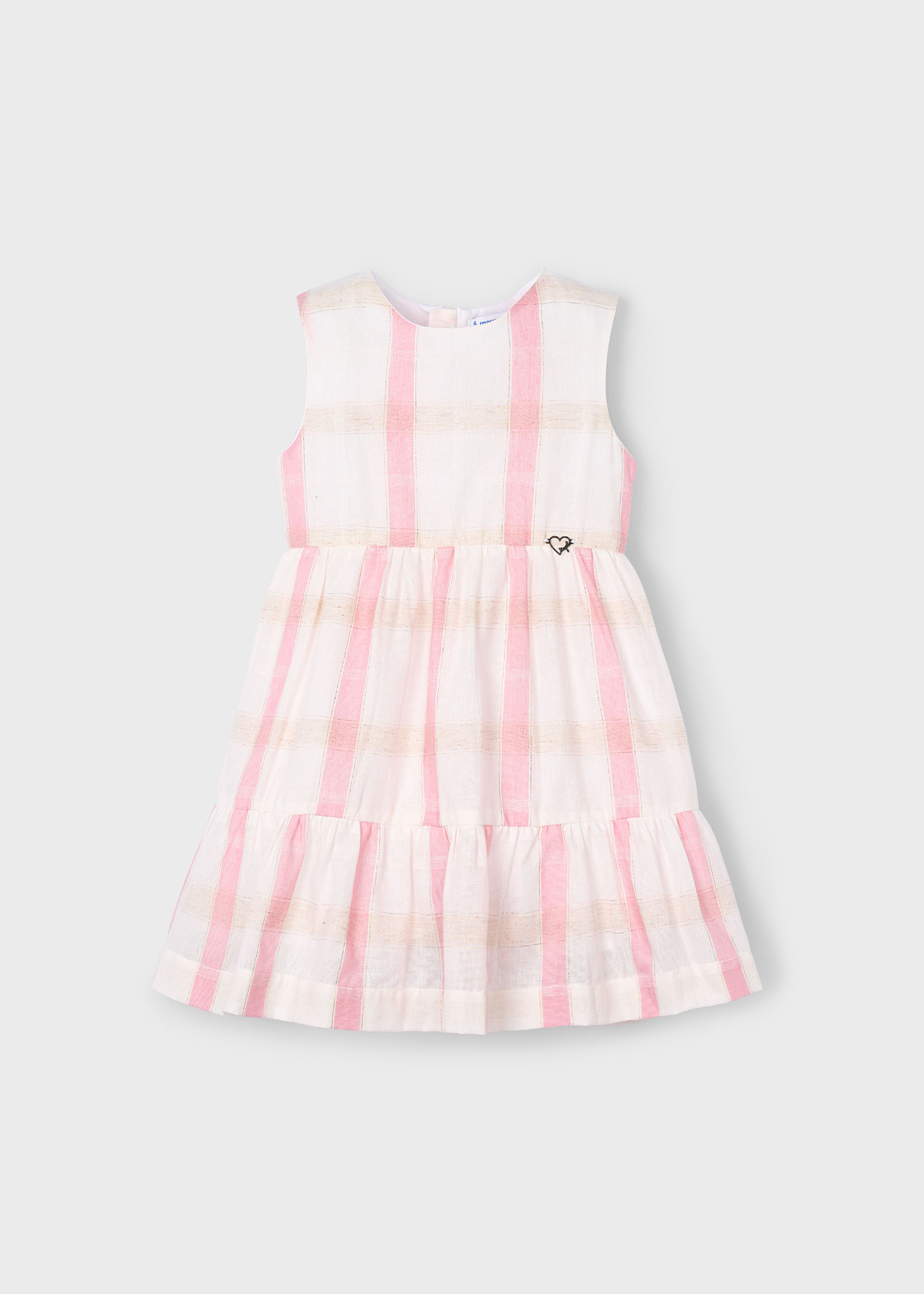 Girl linen check dress